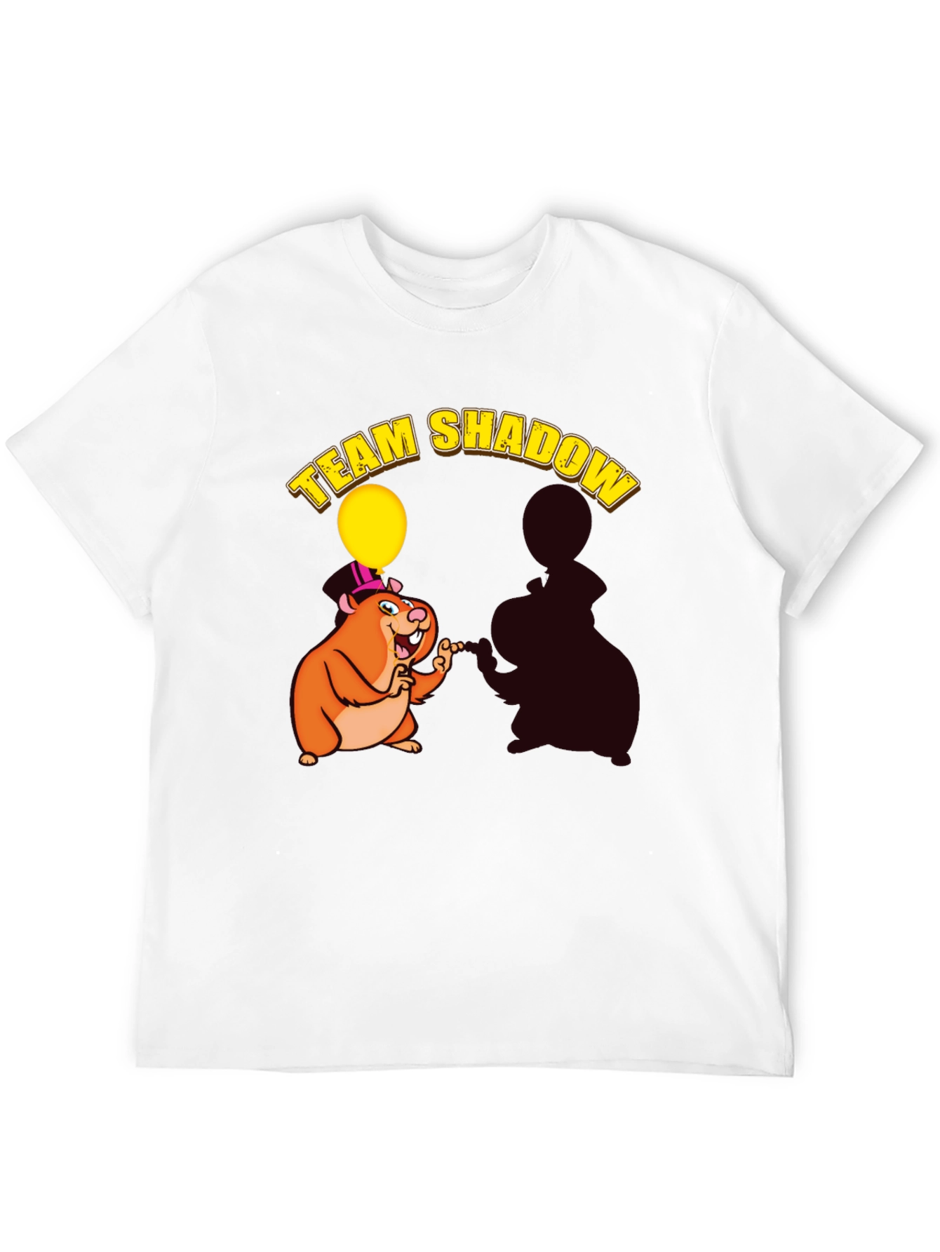 Black Team Shadow T-Shirt - Cute Hamster Design view 12