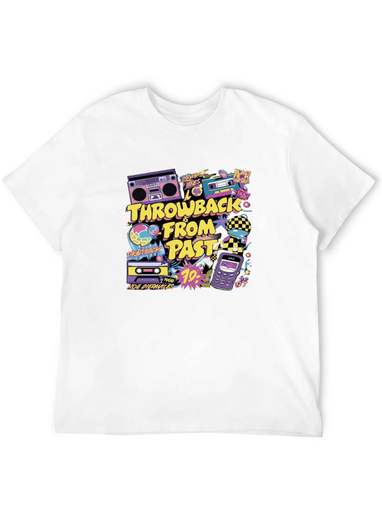 Black Throwback From Past Graphic Tee view 12