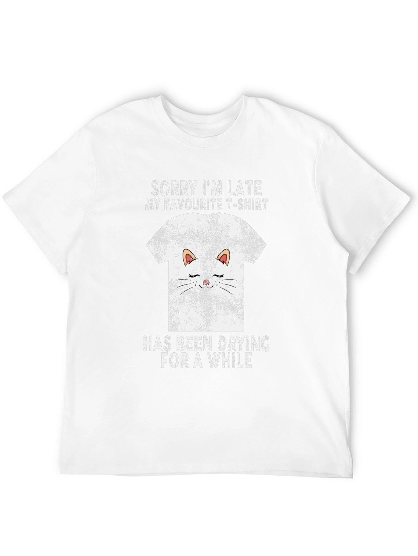 Black Funny Cat T-Shirt - Sorry I'm Late Graphic Tee view 12