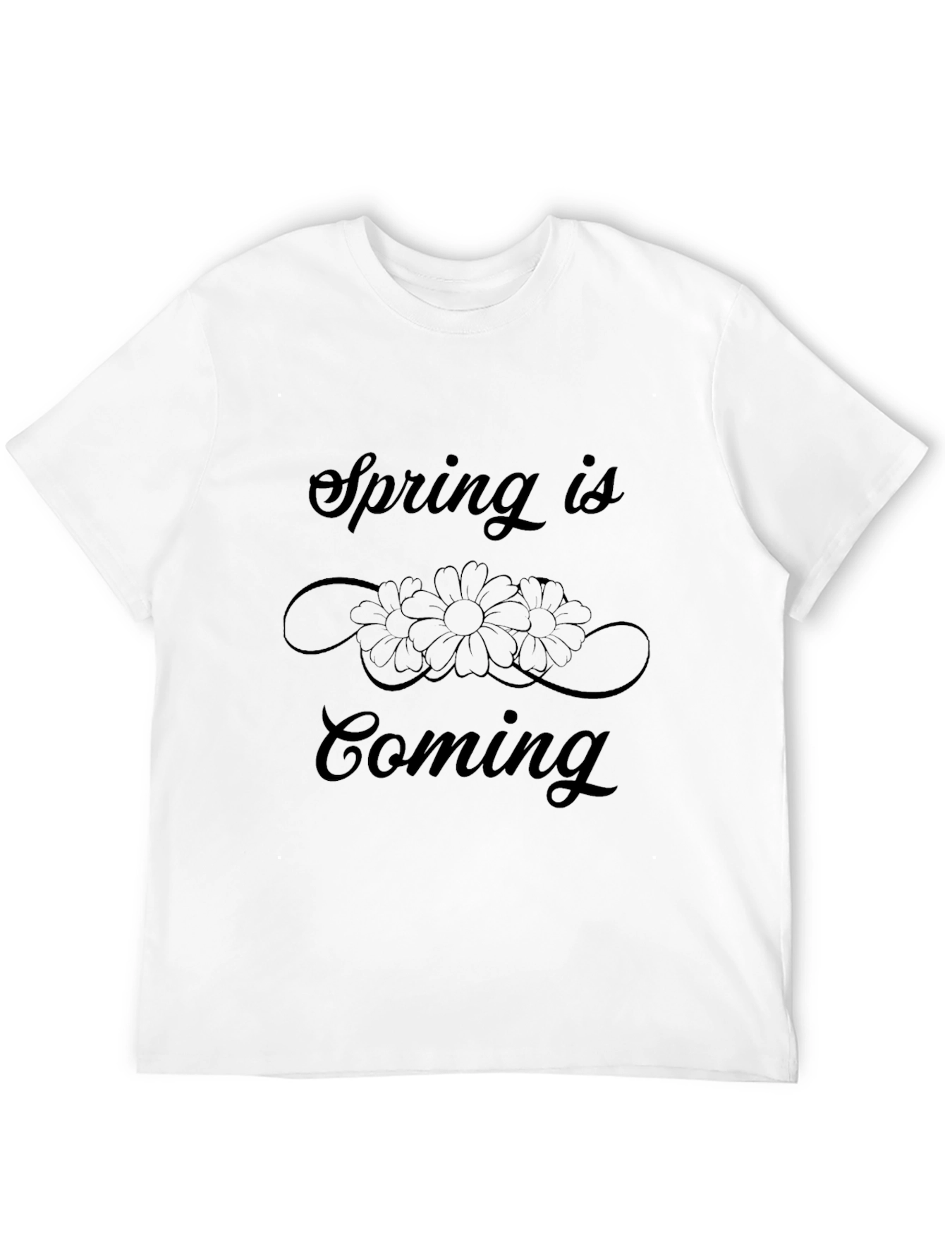 Black Spring is Coming T-Shirt, Floral Design view 12