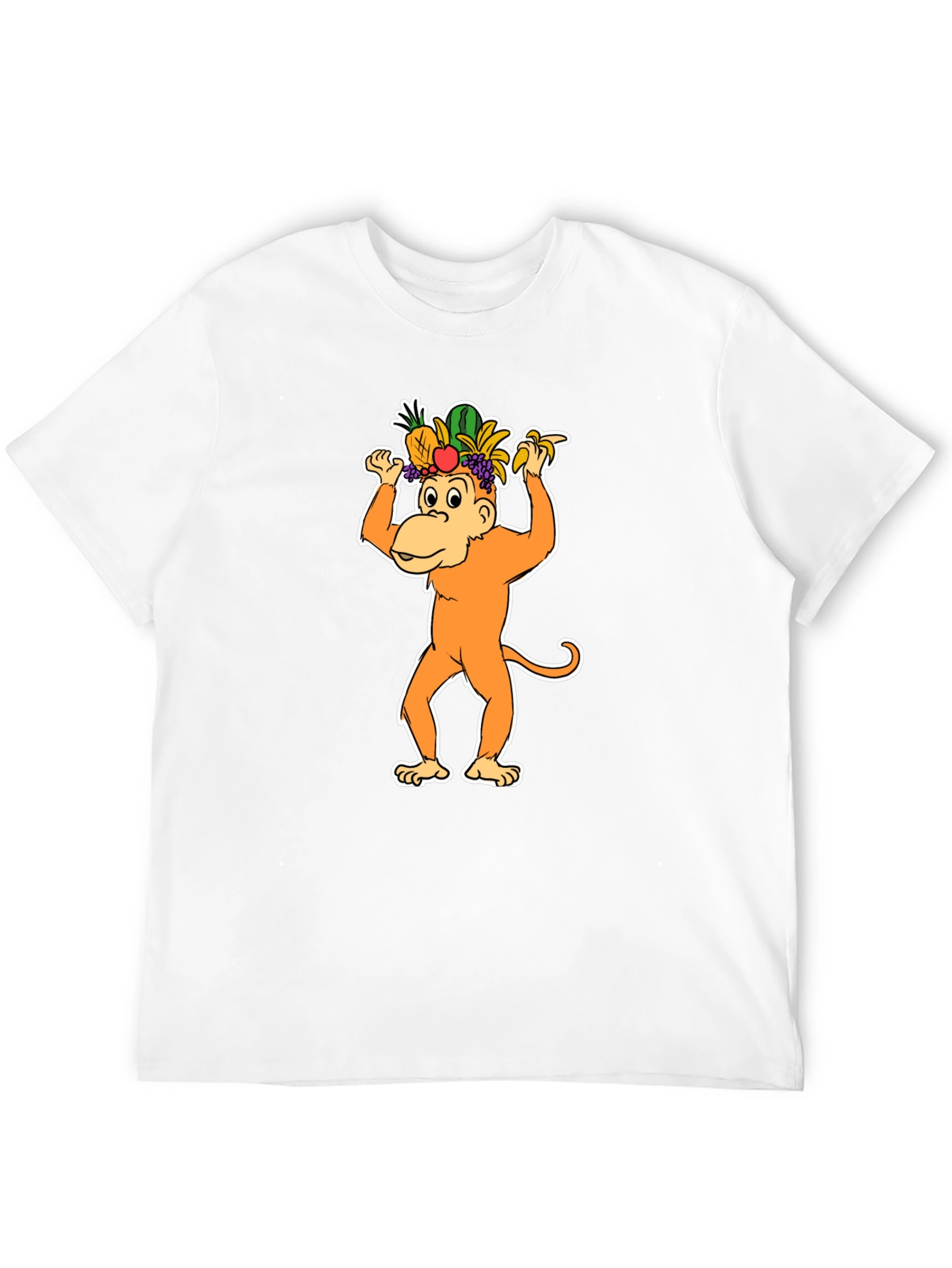 Black Fruit Hat Monkey T-Shirt - Fun Graphic Tee view 12