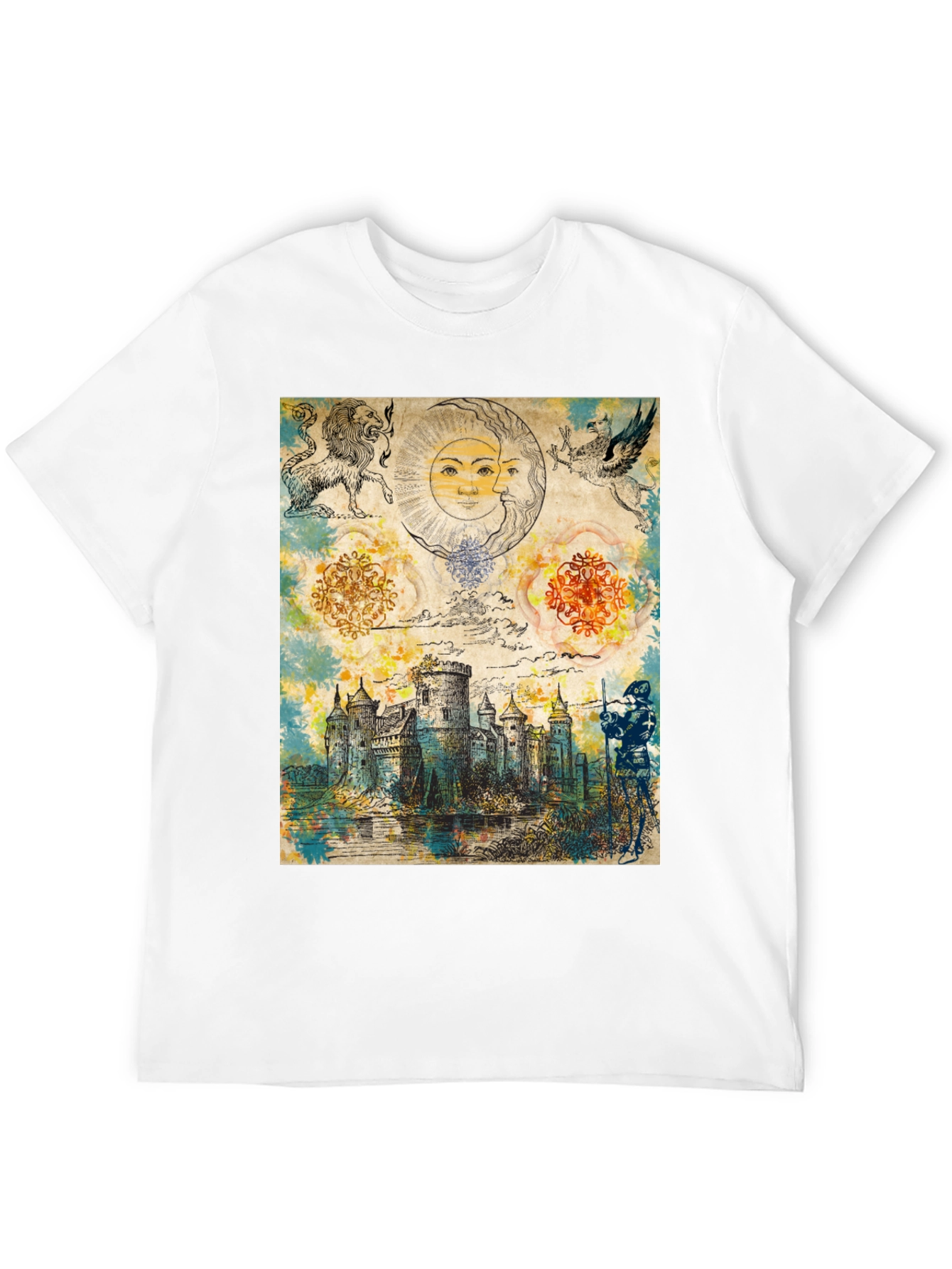 Medieval Castle Graphic Tee - Unique Fantasy Design - 12
