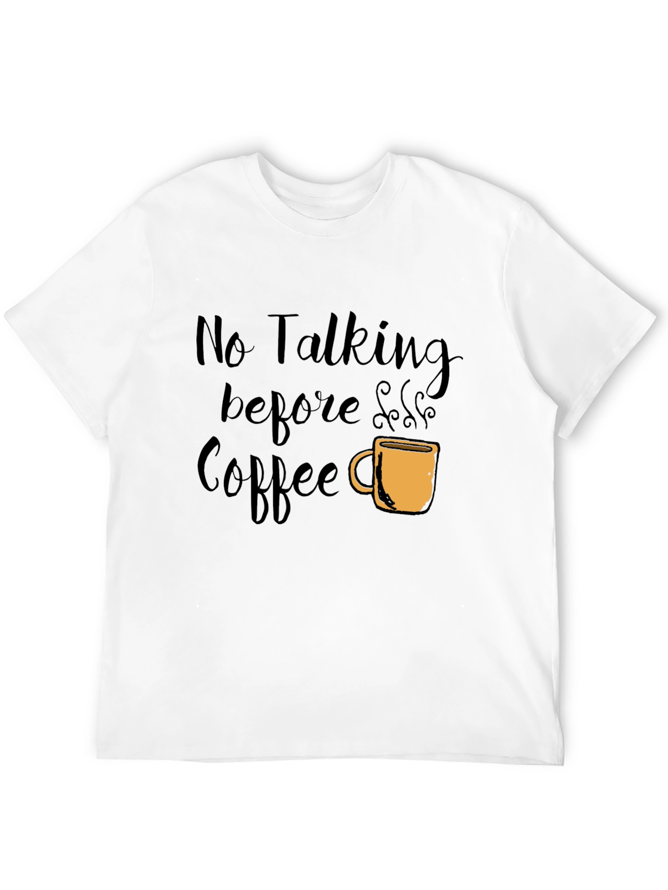 Black No Talking Before Coffee Graphic Tee - Black view 12