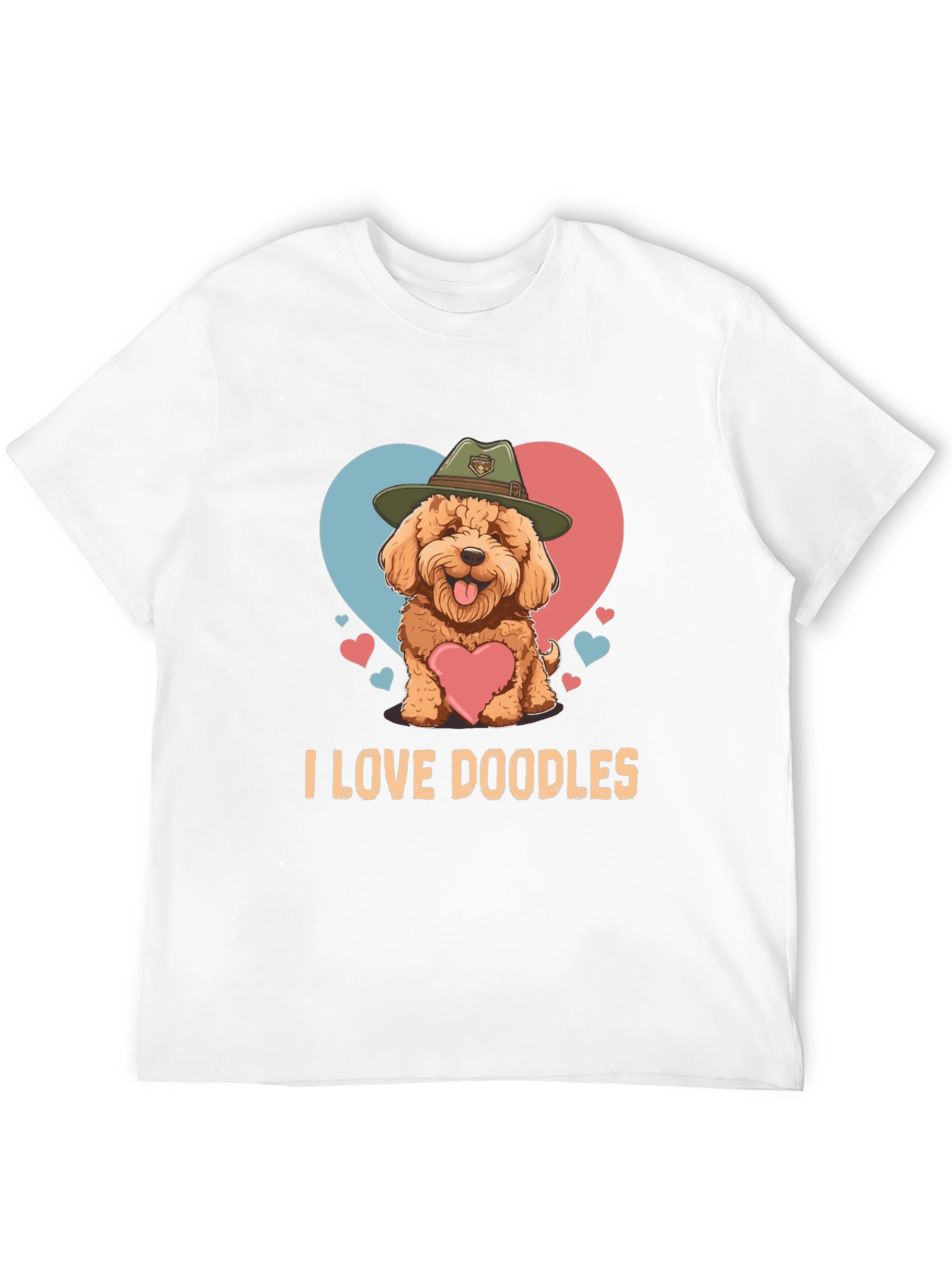 Black I Love Doodles T-Shirt - Cute Dog Design view 12