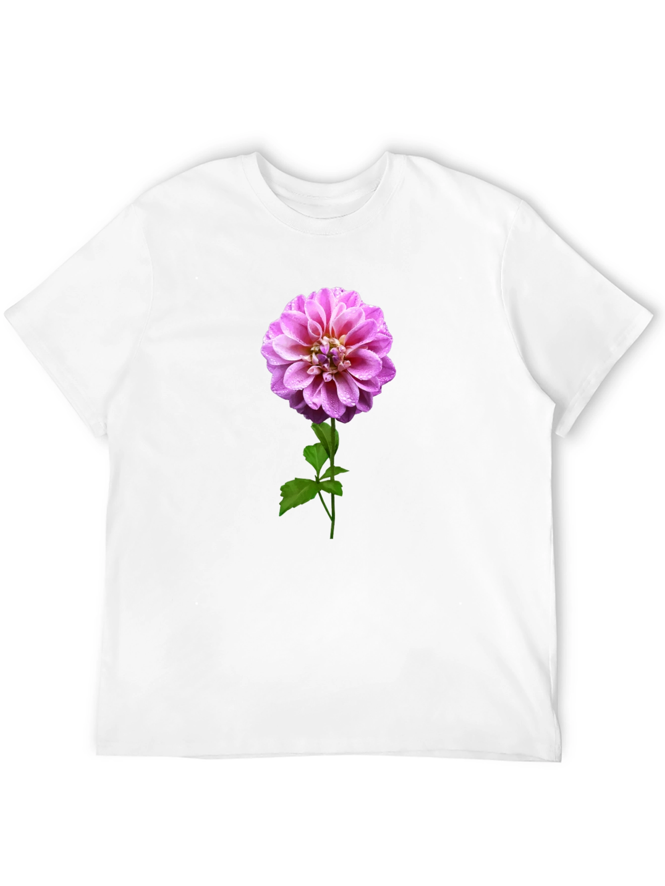 Pink Dahlia Flower Graphic T-Shirt - 12