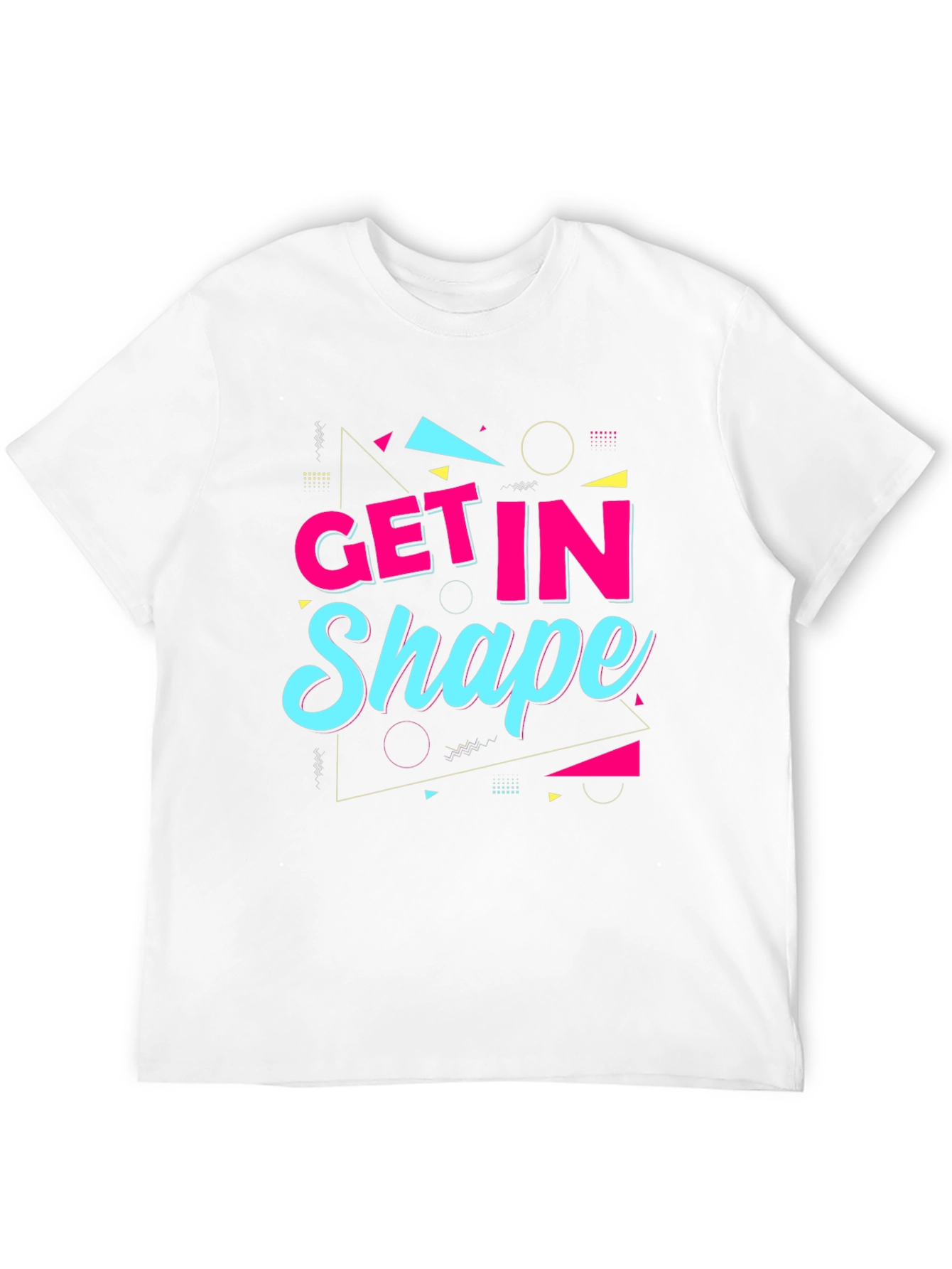 Black Get In Shape Graphic Tee - Retro Design Black Shirt view 12