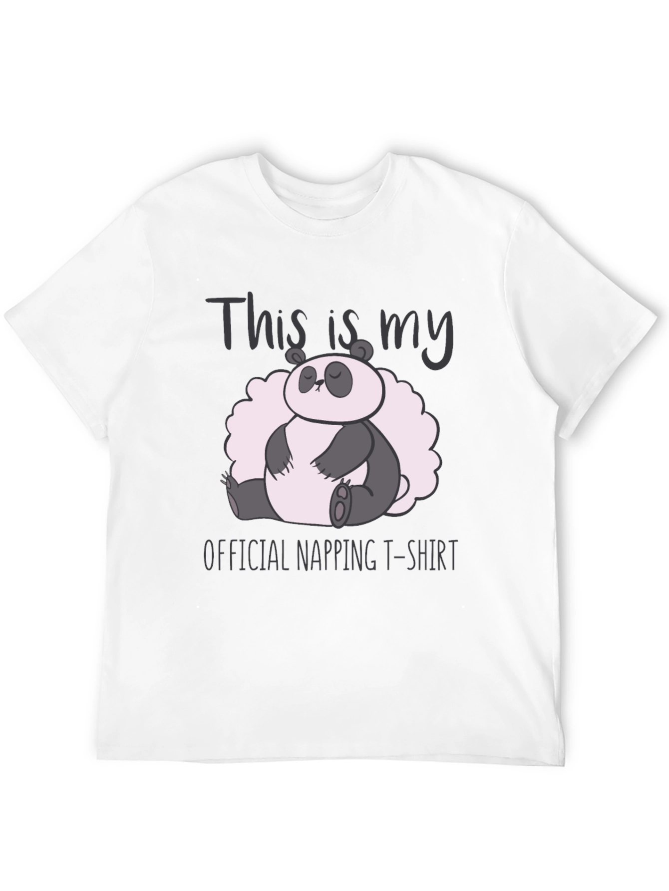 Black Panda Napping T-Shirt - Comfy Sleepwear view 12