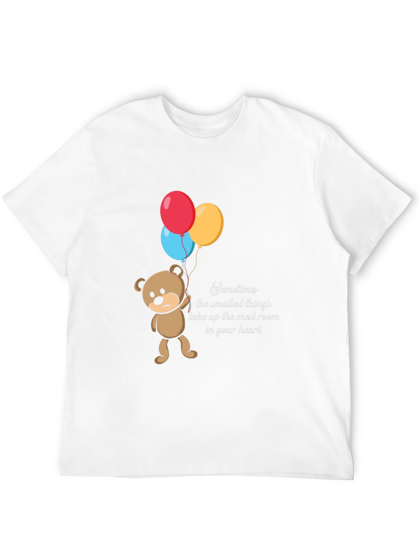 Black Sad Bear Balloons Graphic T-Shirt view 12