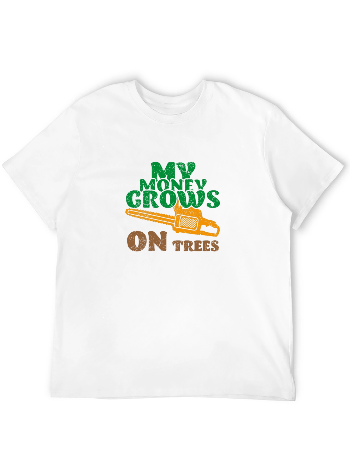Black My Money Grows on Trees Chainsaw T-Shirt view 12