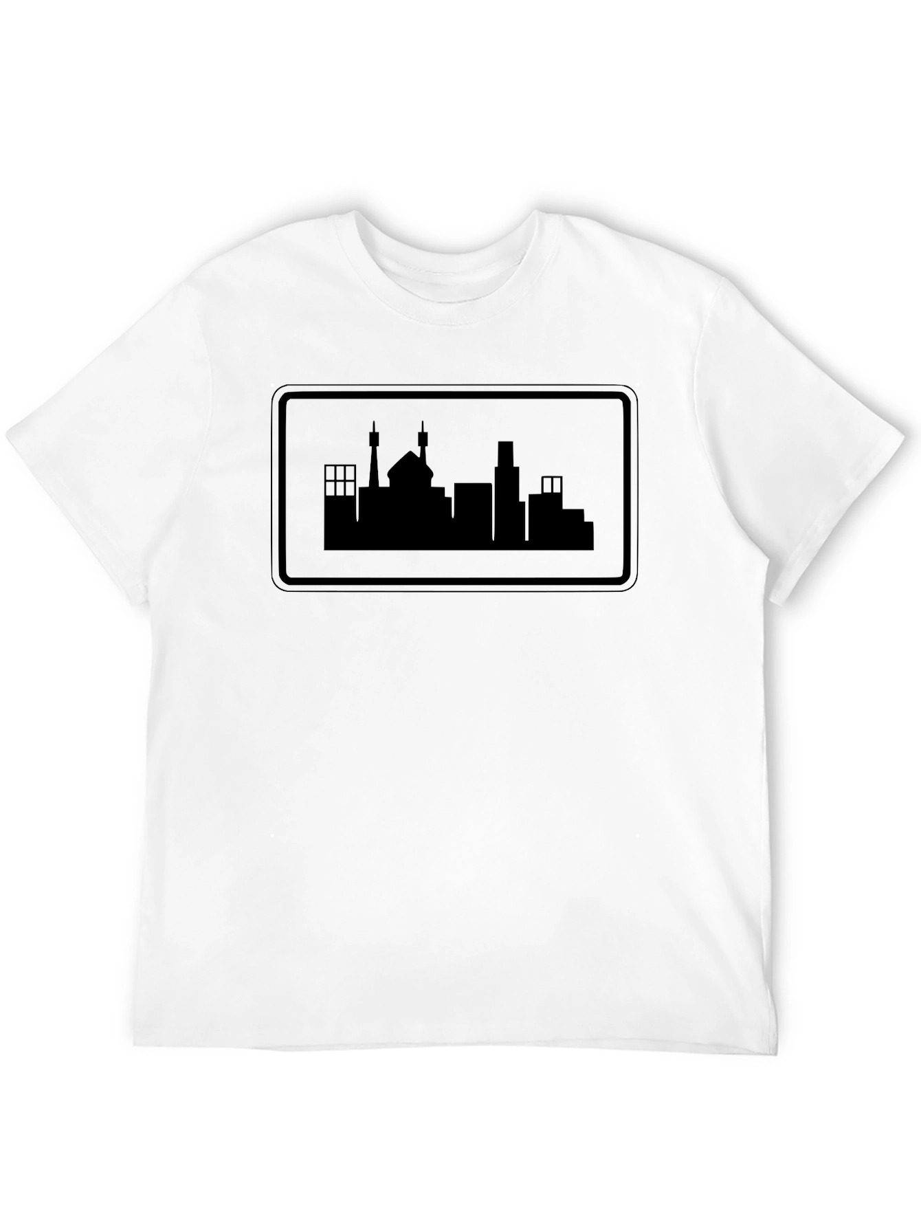 Black Cityscape Silhouette Graphic Tee - Modern Urban Style view 12