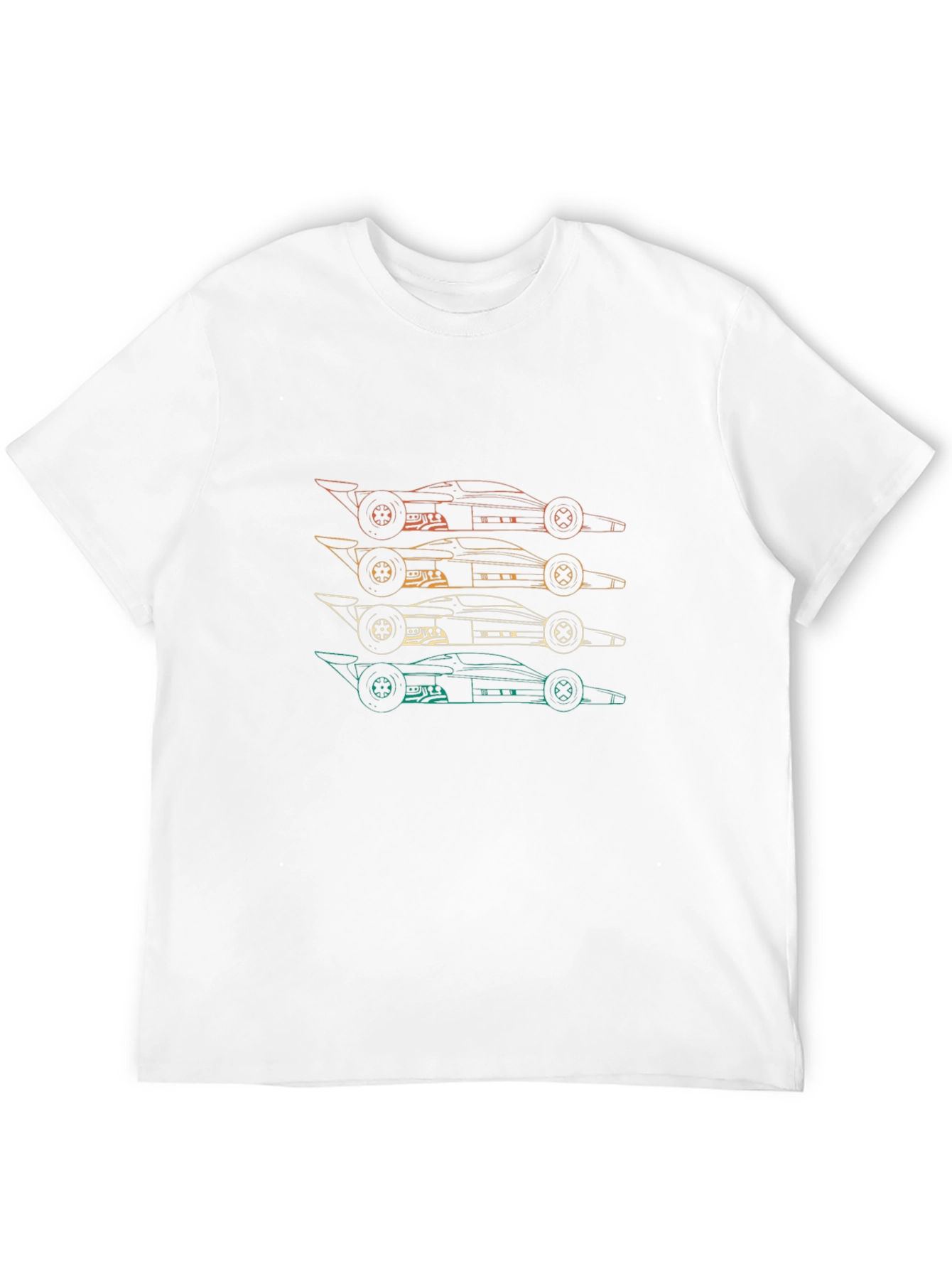 Black Retro Formula Racing Car T-Shirt view 12