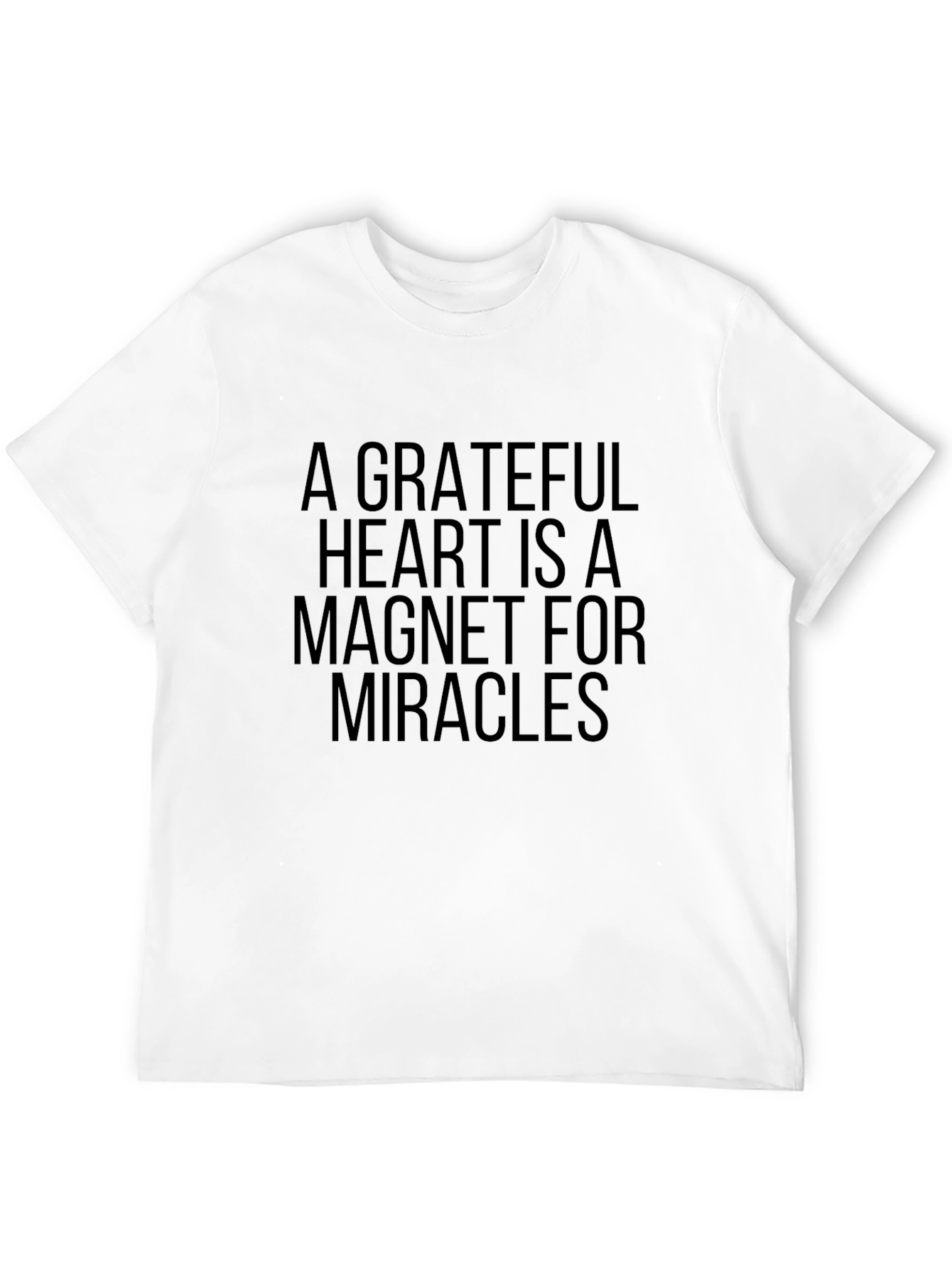 Black Grateful Heart T-Shirt: Magnet for Miracles Black Tee view 12