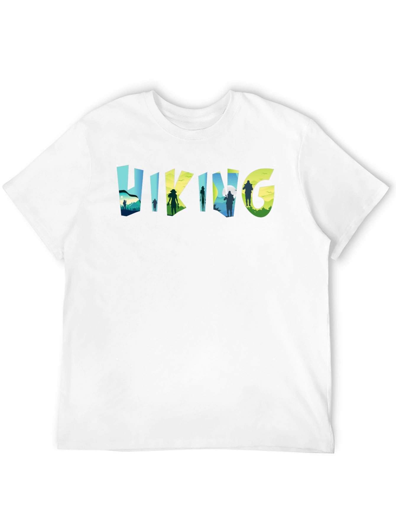 Black Hiking Adventure Tee - Nature Silhouette Design view 12