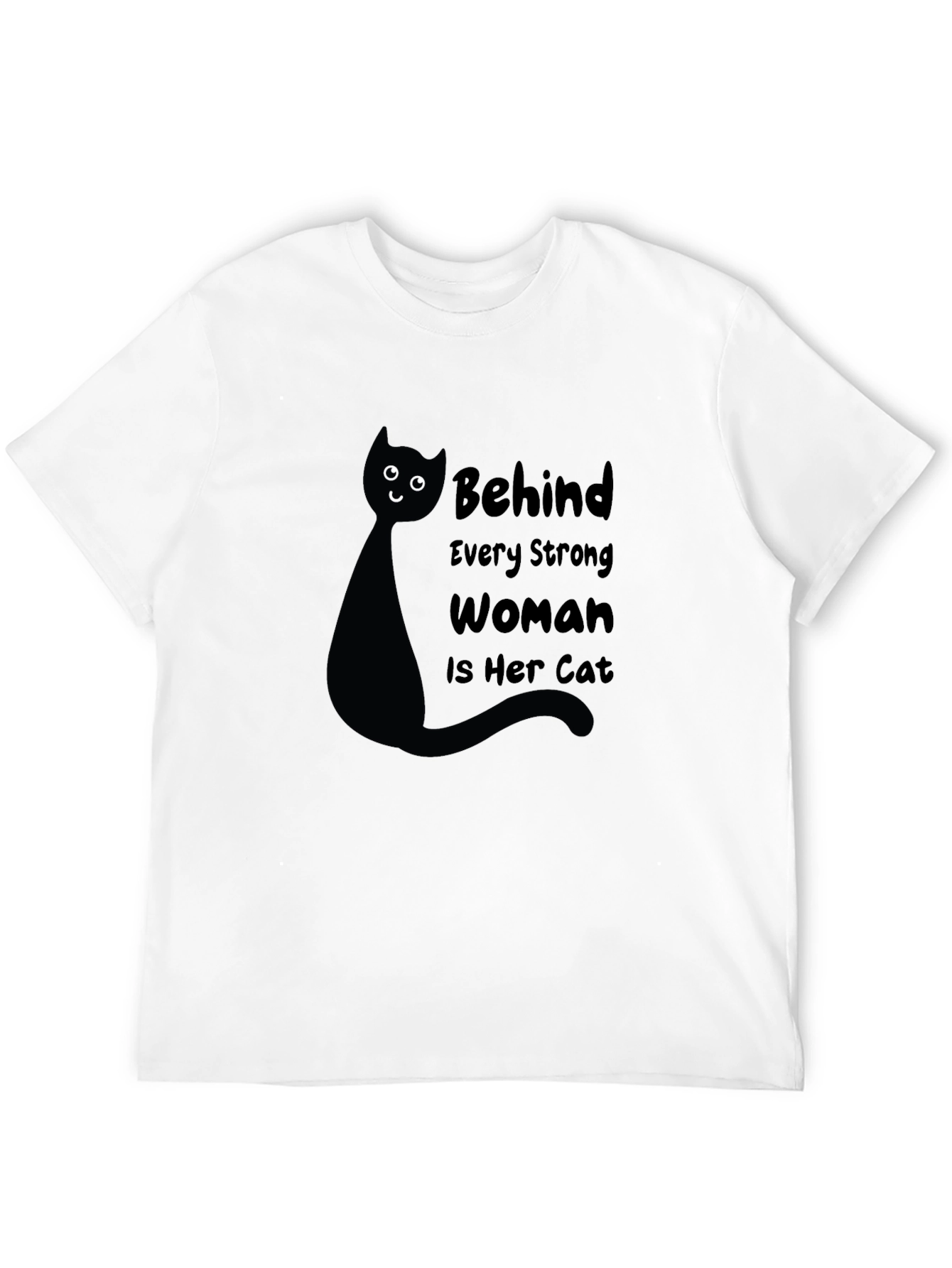Black Behind Every Strong Woman is Her Cat T-Shirt view 12