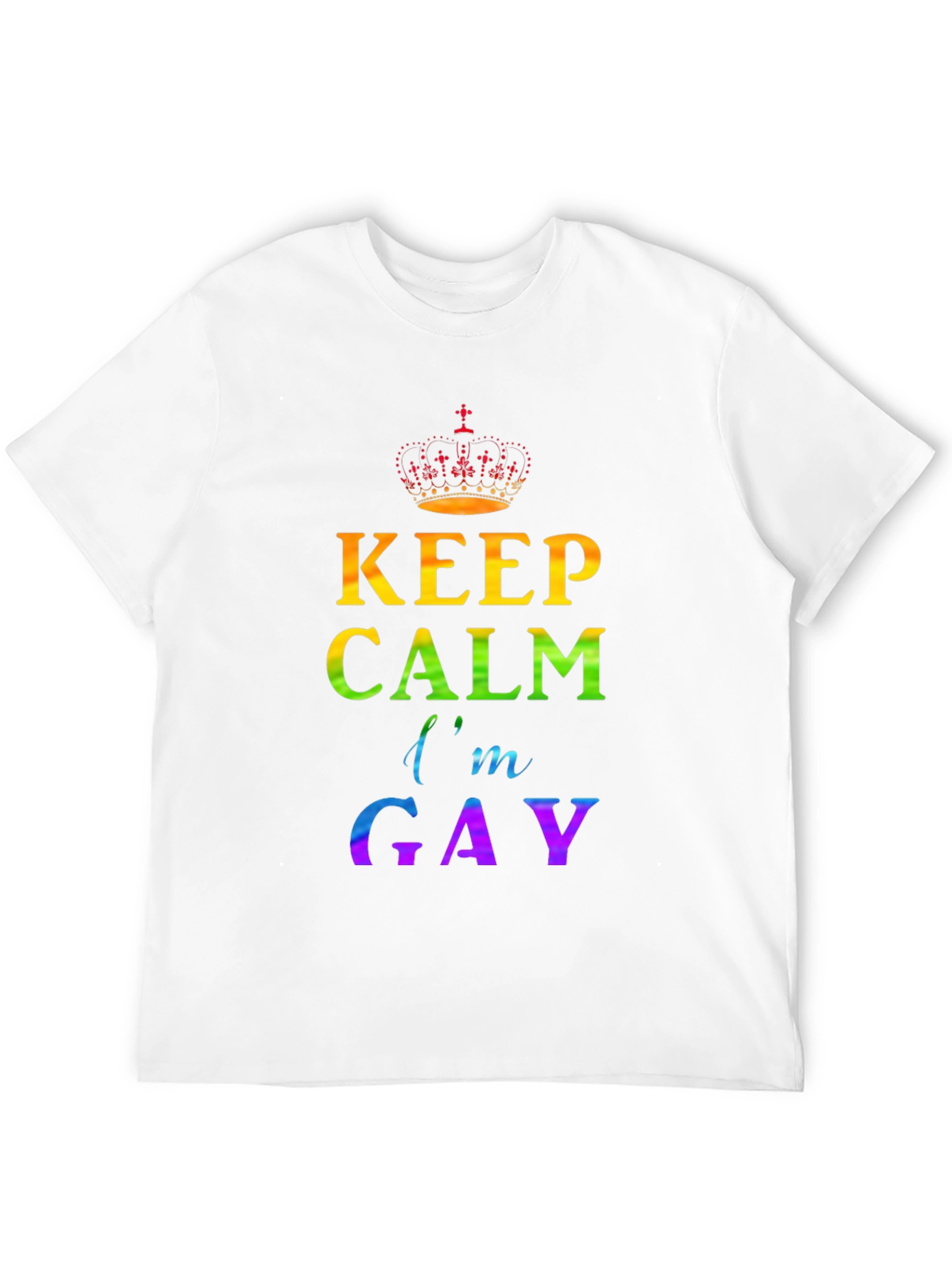 Black Keep Calm I'm Gay Pride T-Shirt view 12