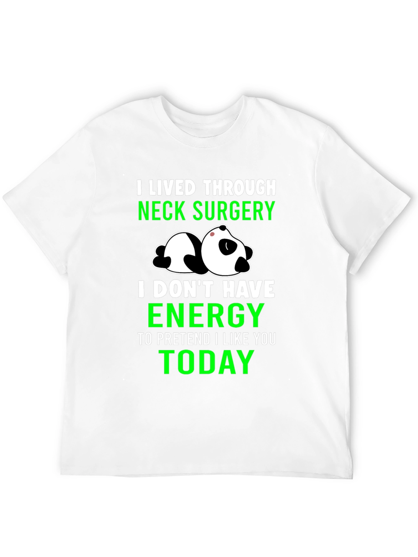 Black Neck Surgery Survivor Panda T-Shirt view 12
