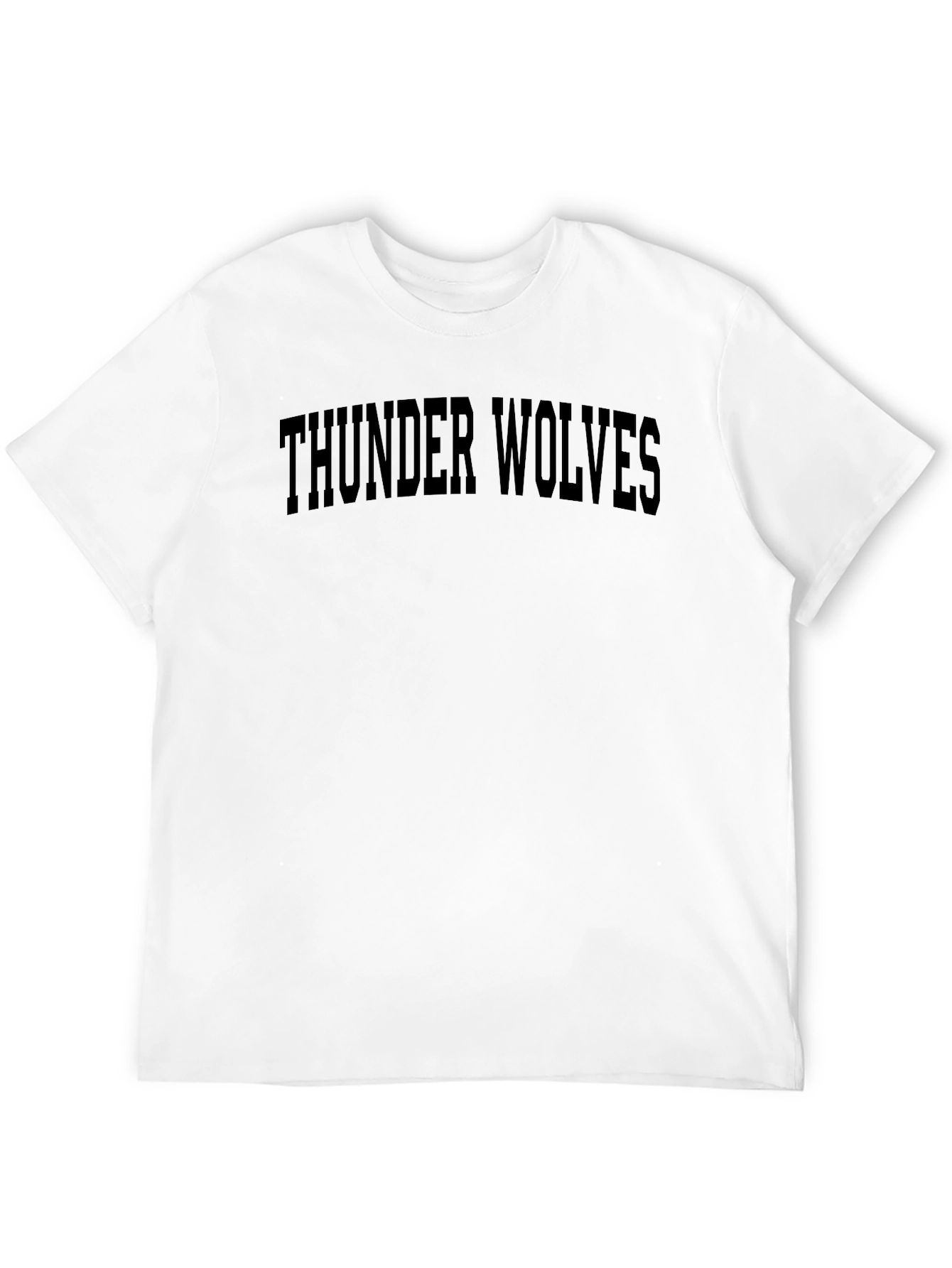Black Thunder Wolves Graphic T-Shirt - Black Crew Neck Tee view 12