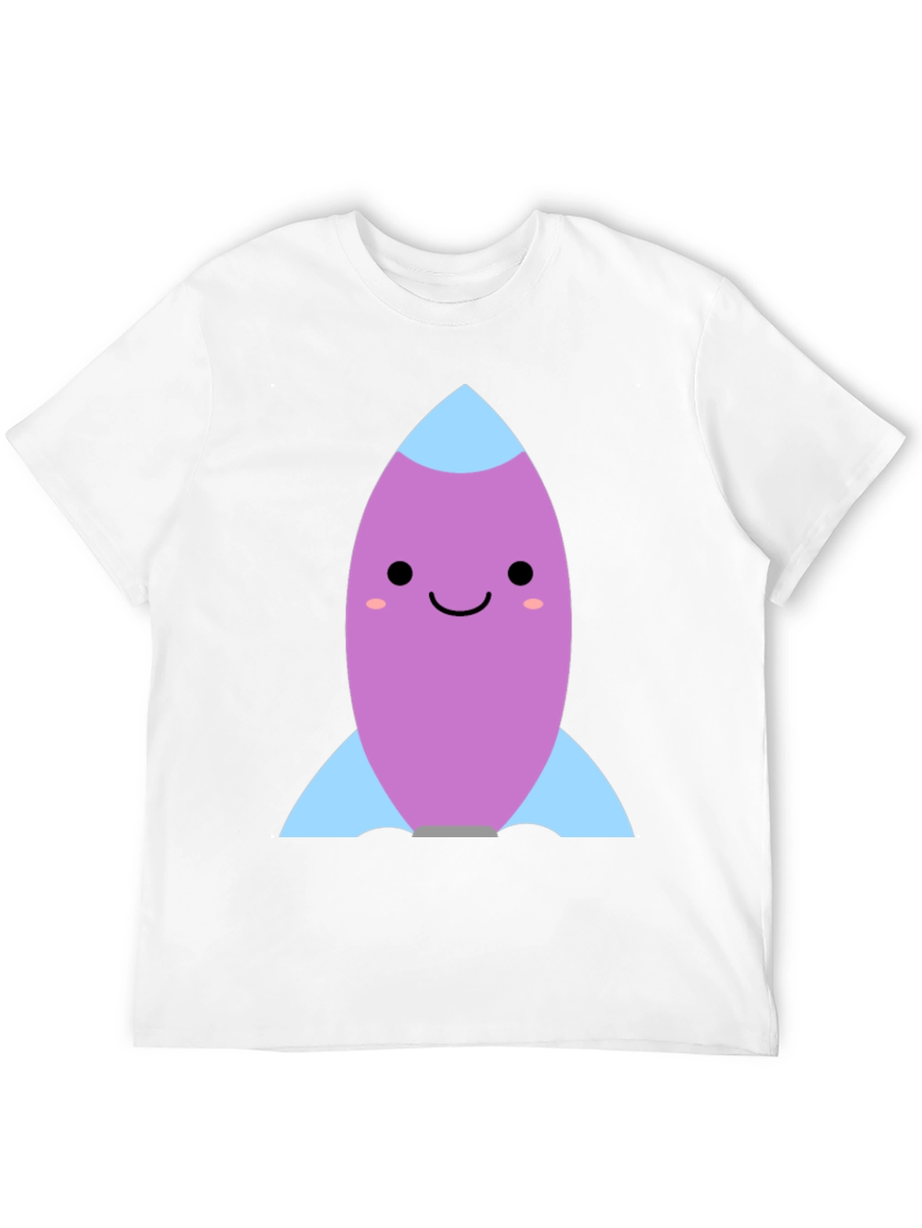 Black Cute Cartoon Rocket Graphic Tee - Black view 12