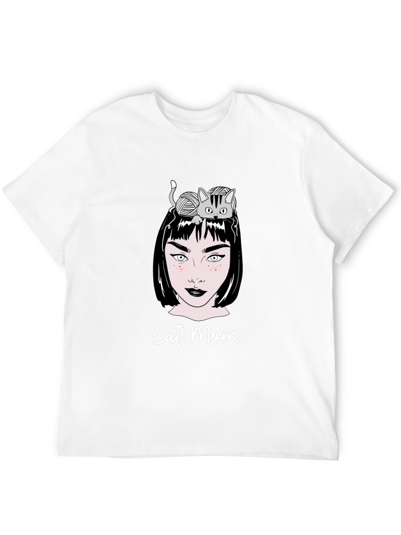 Black Cat Mom Graphic T-Shirt - Unisex Black Tee view 12