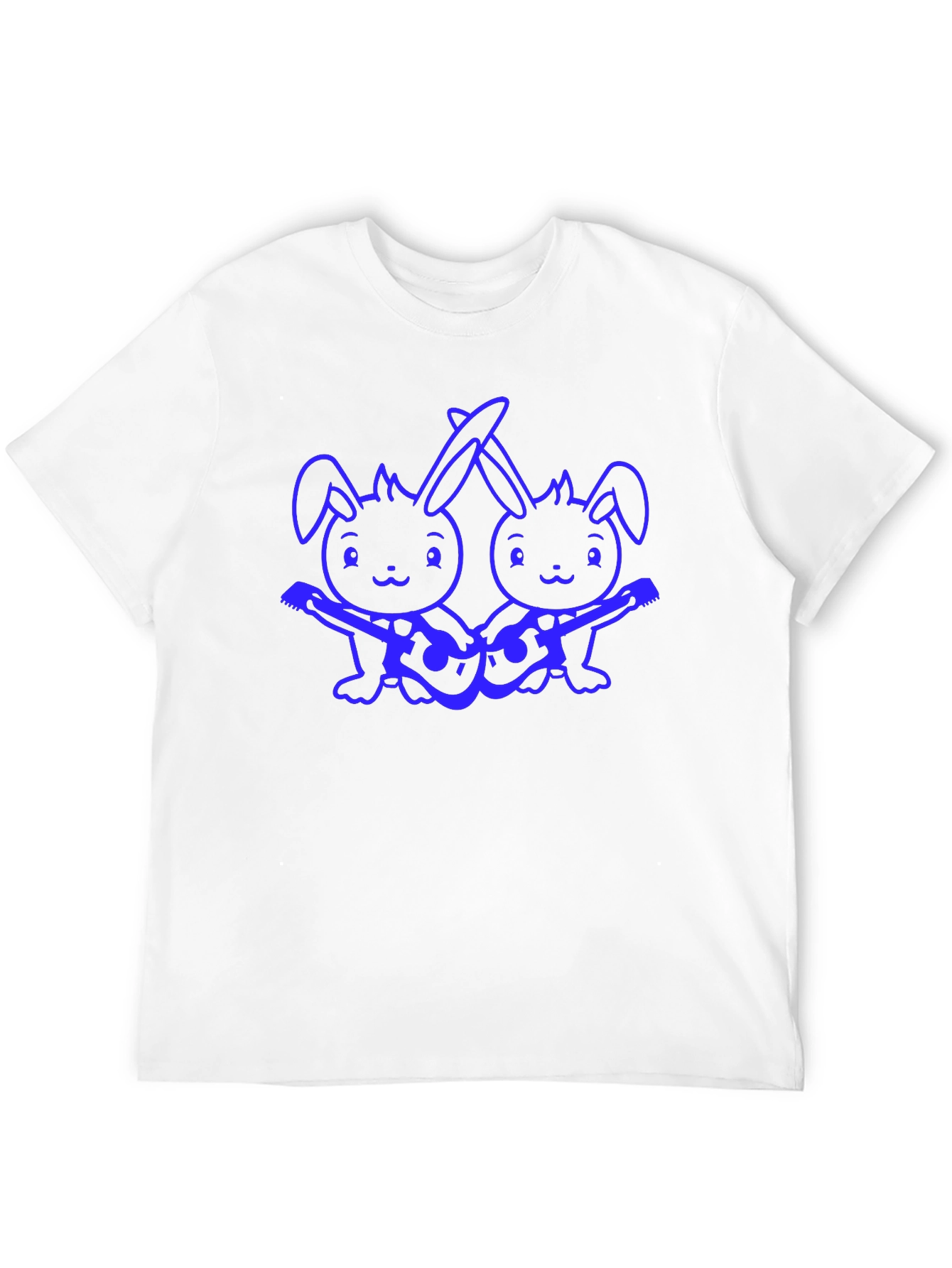 Black Cute Bunny Guitar T-Shirt view 12