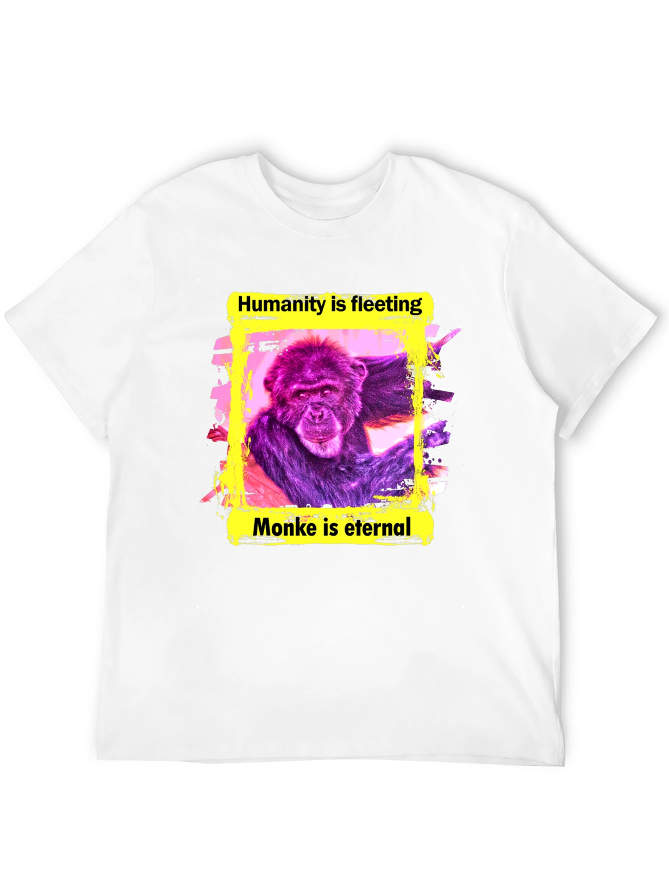 Black Monke is Eternal T-Shirt - Funny Ape Graphic Tee view 12