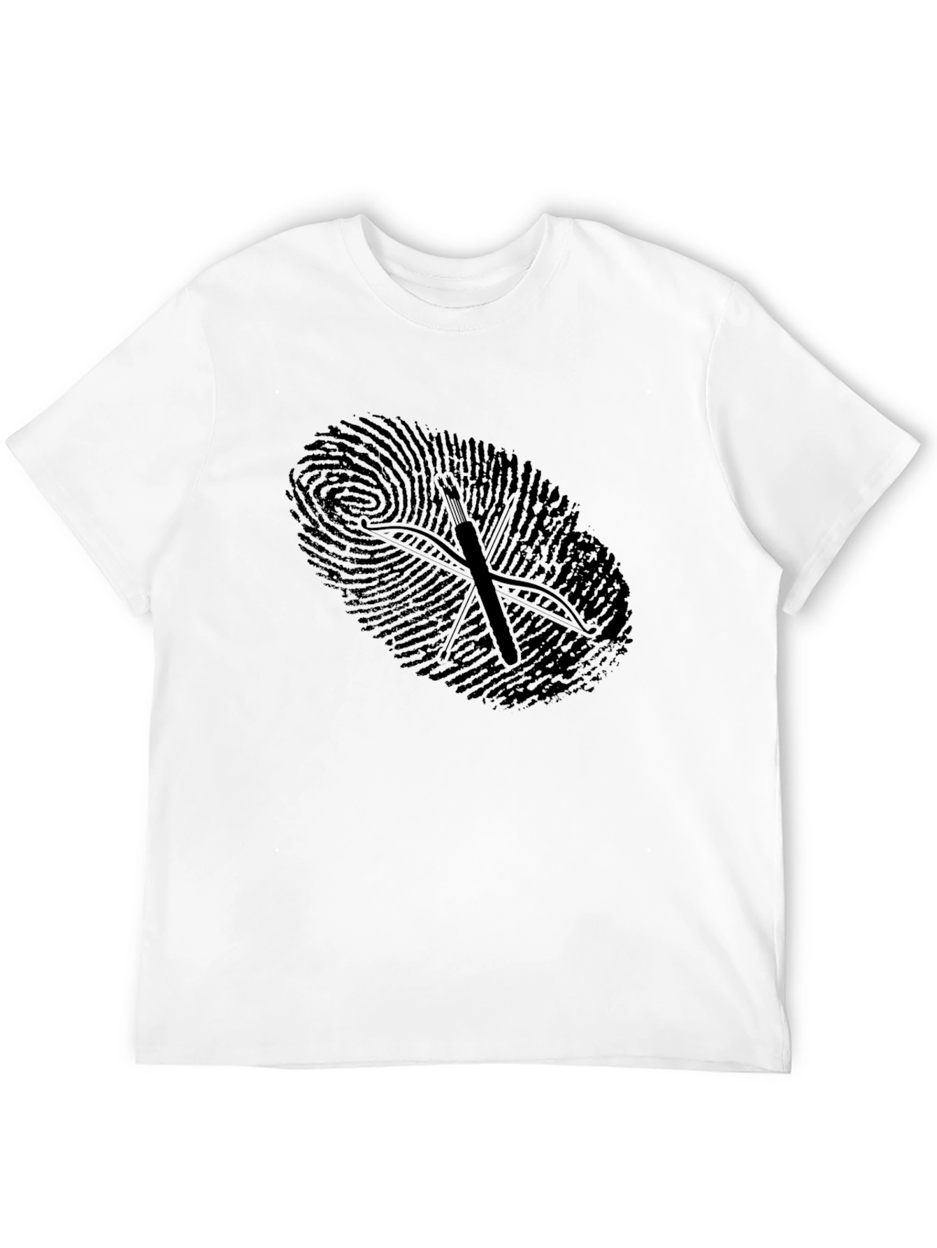 Black Black Fingerprint Archer T-Shirt view 12