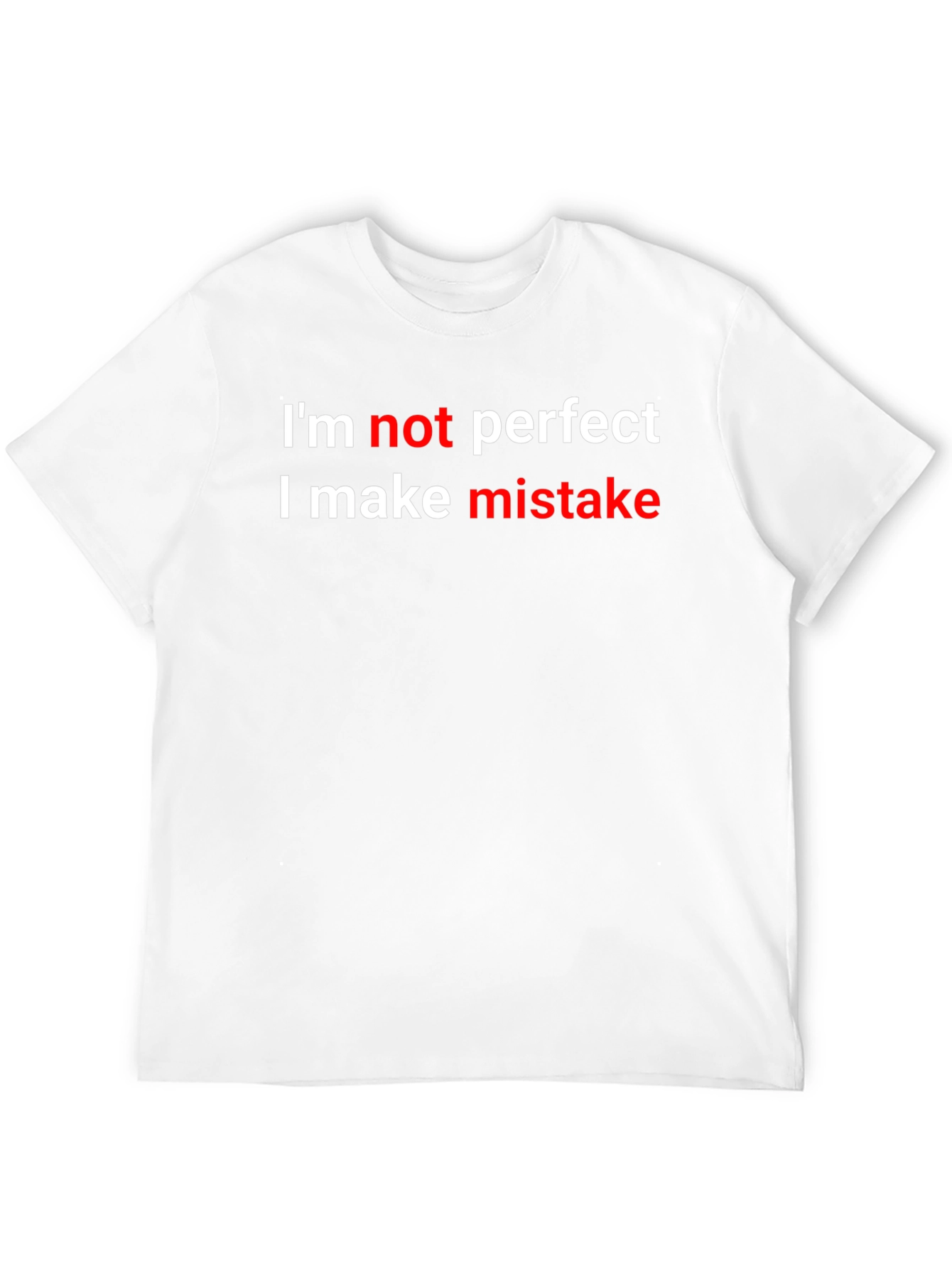 Black Humorous Graphic T-Shirt - I'm Not Perfect Design view 12