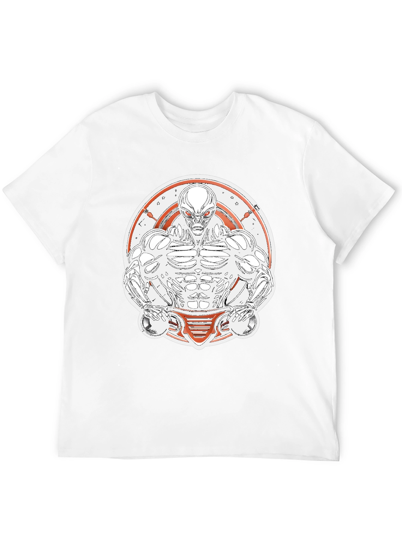 Black Alien Gym Bro Graphic Tee - Black Cotton T-Shirt view 12