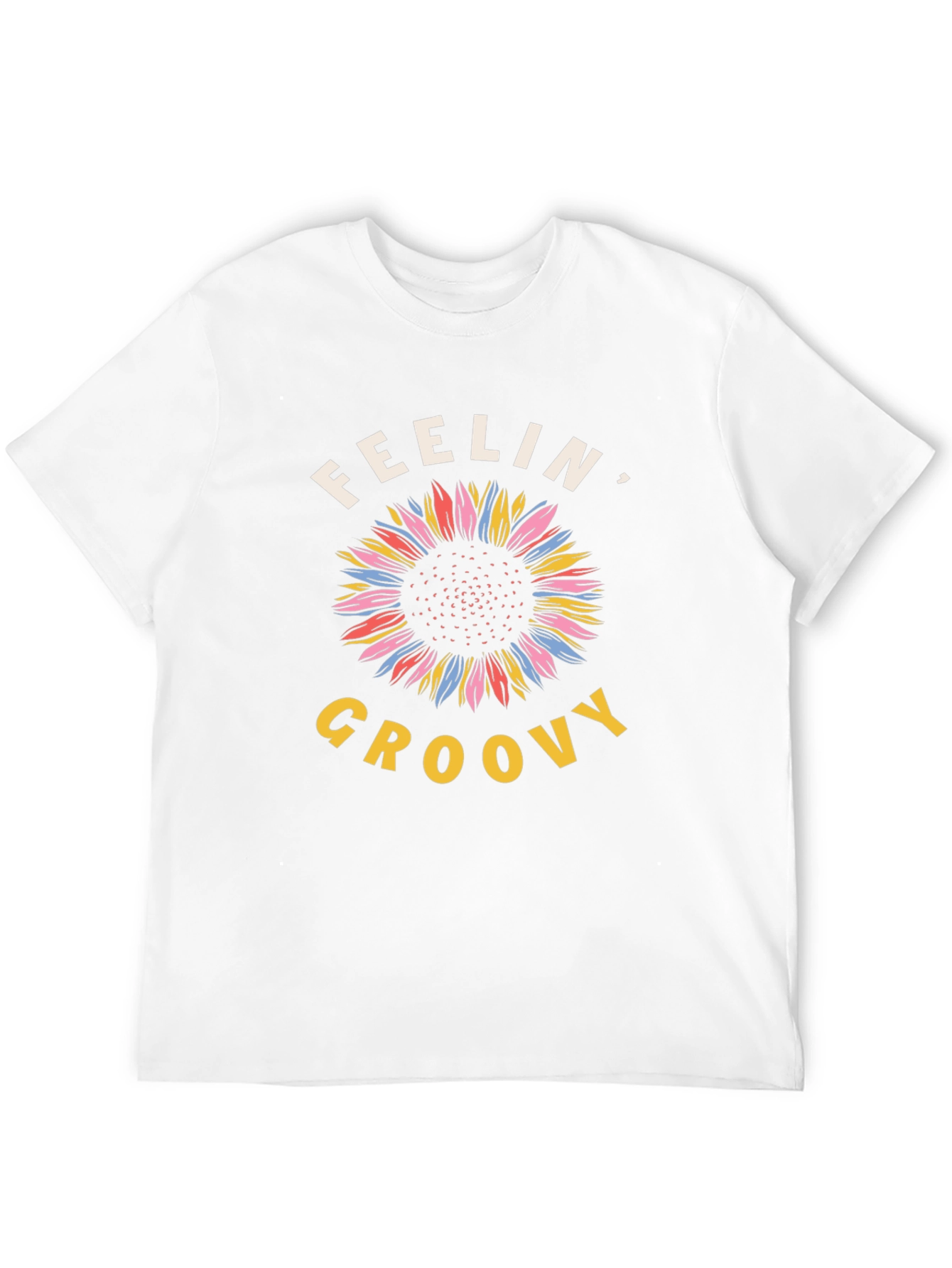 Black Feelin' Groovy Sunflower Graphic Tee - Black Cotton T-Shirt view 12