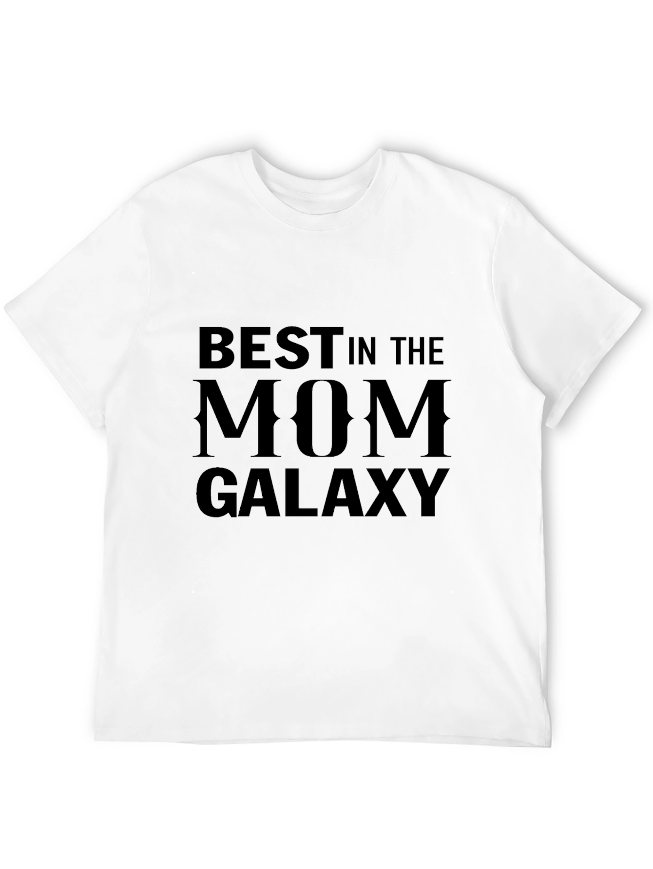 Black Best in the Mom Galaxy Black Graphic T-Shirt view 12