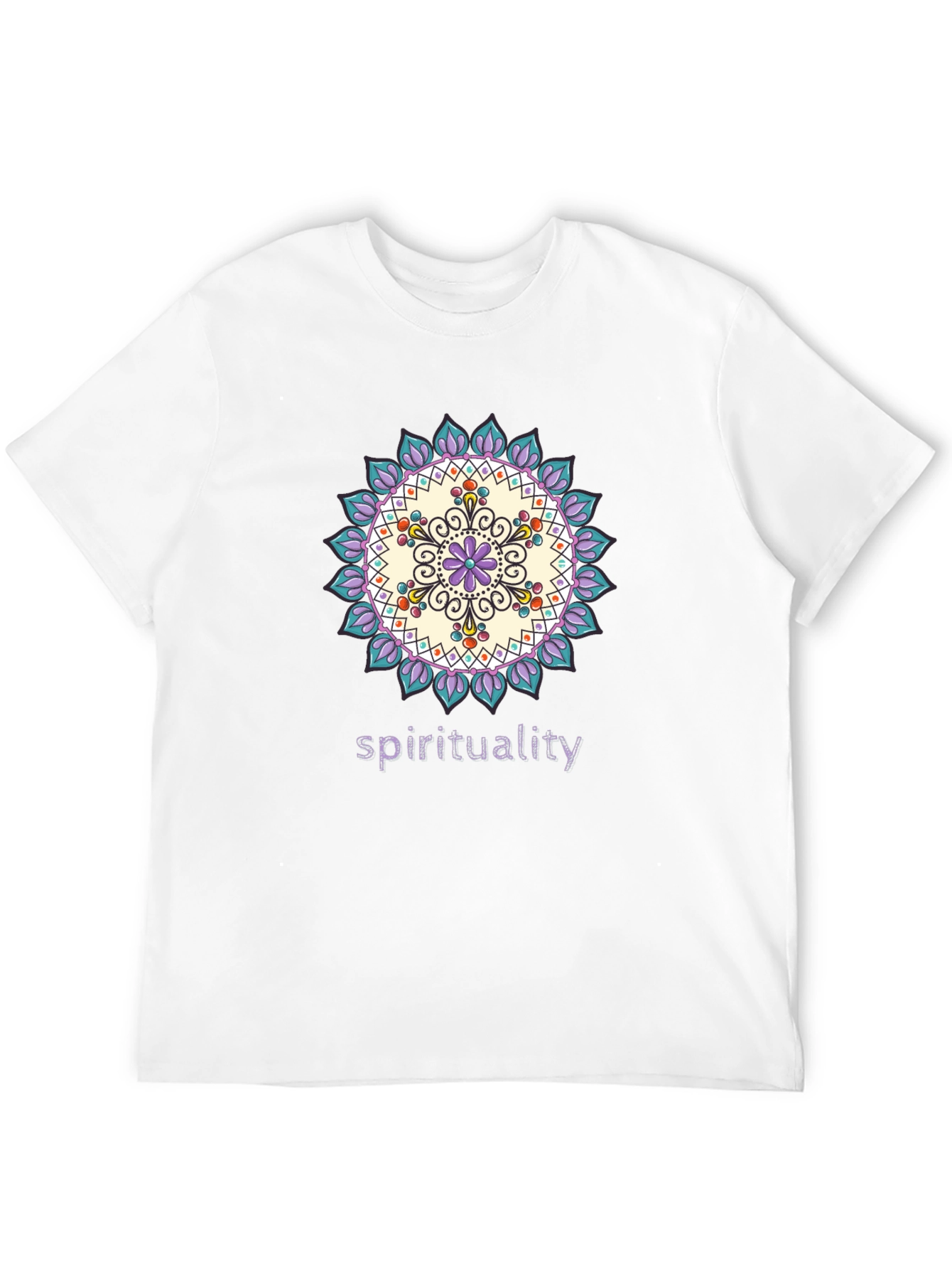 Black Spiritual Mandala Design Black T-Shirt view 12