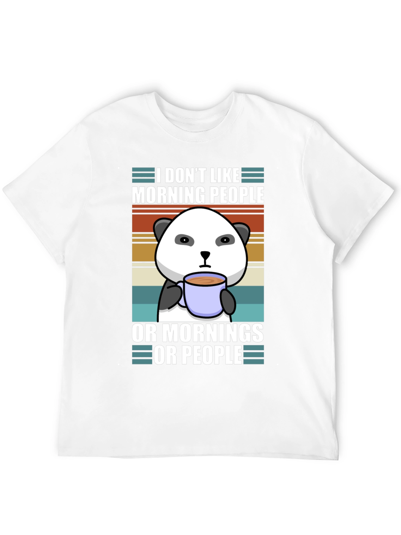 Black I Don't Like Morning People Panda Graphic Tee view 12