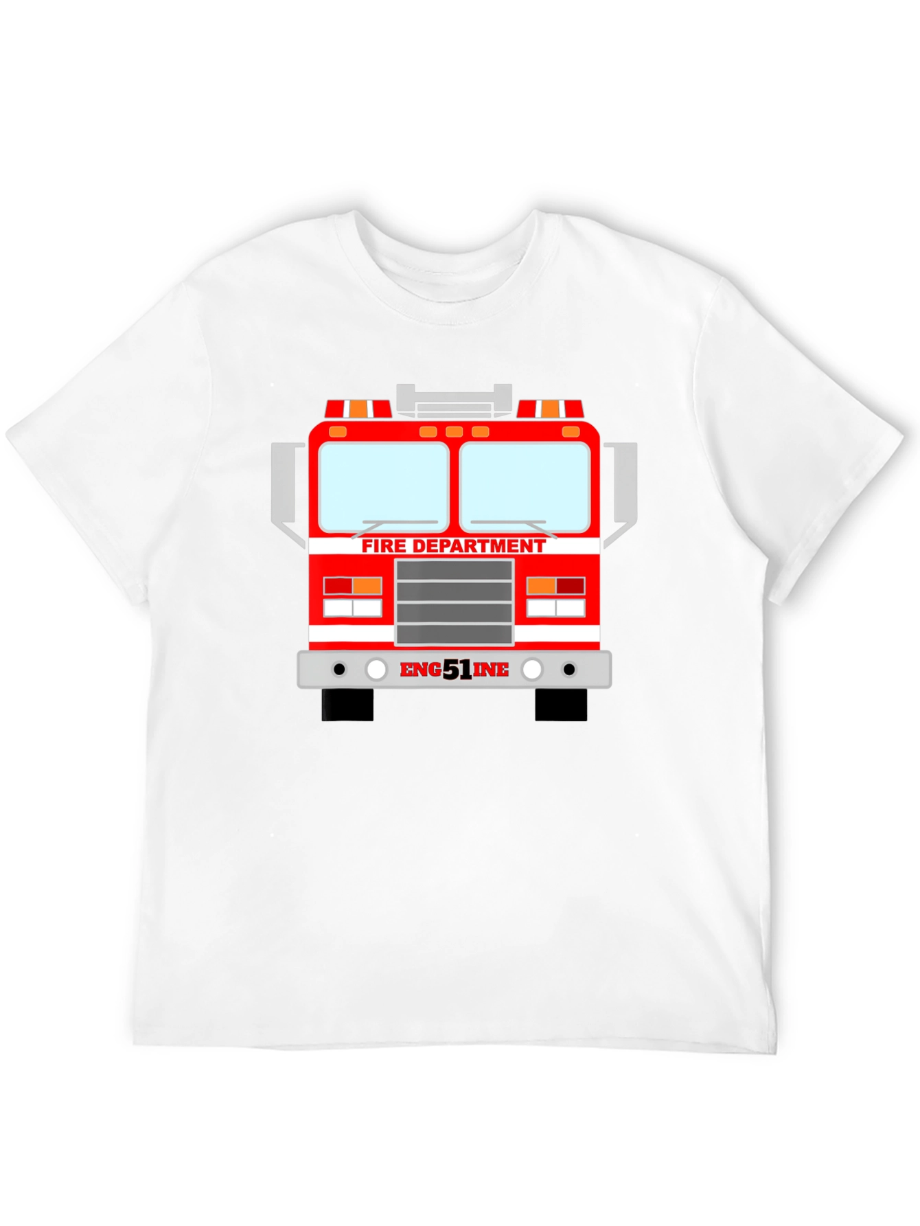 Black Fire Department Truck Graphic T-Shirt - Black view 12