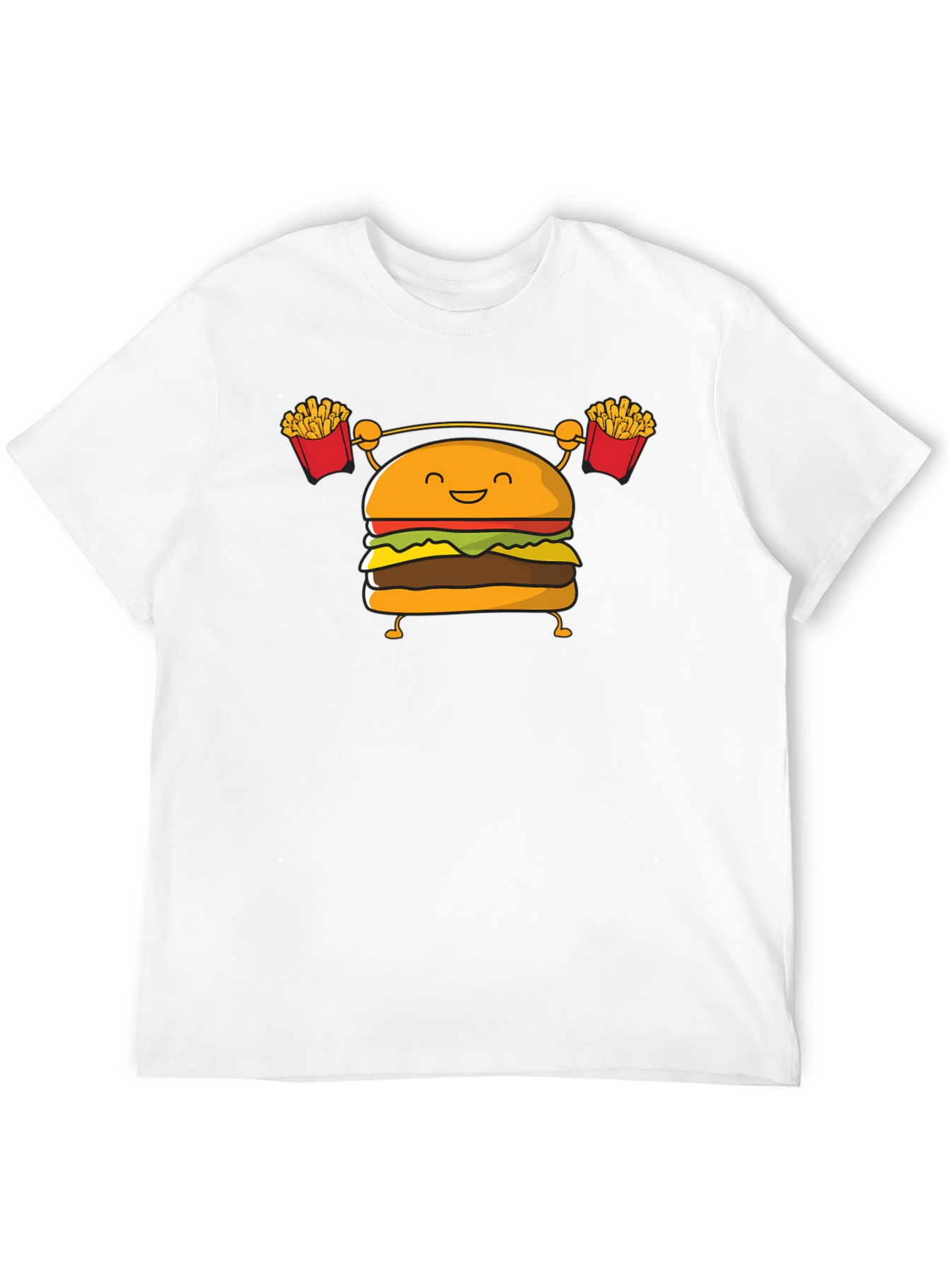 Black Burger Lifting Weights Funny Graphic T-Shirt view 12