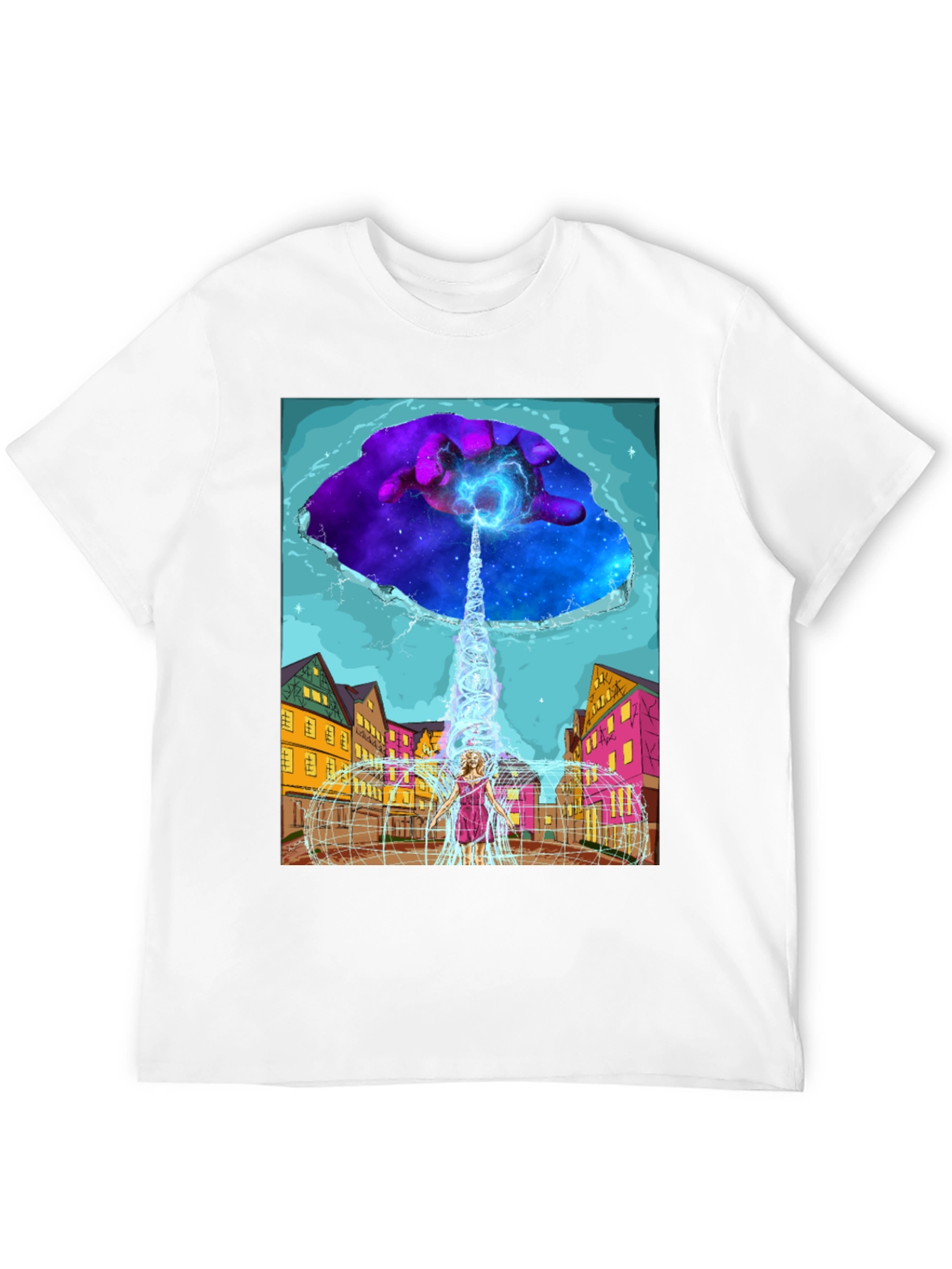 Black Cosmic Portal T-Shirt - Unique Graphic Tee view 12