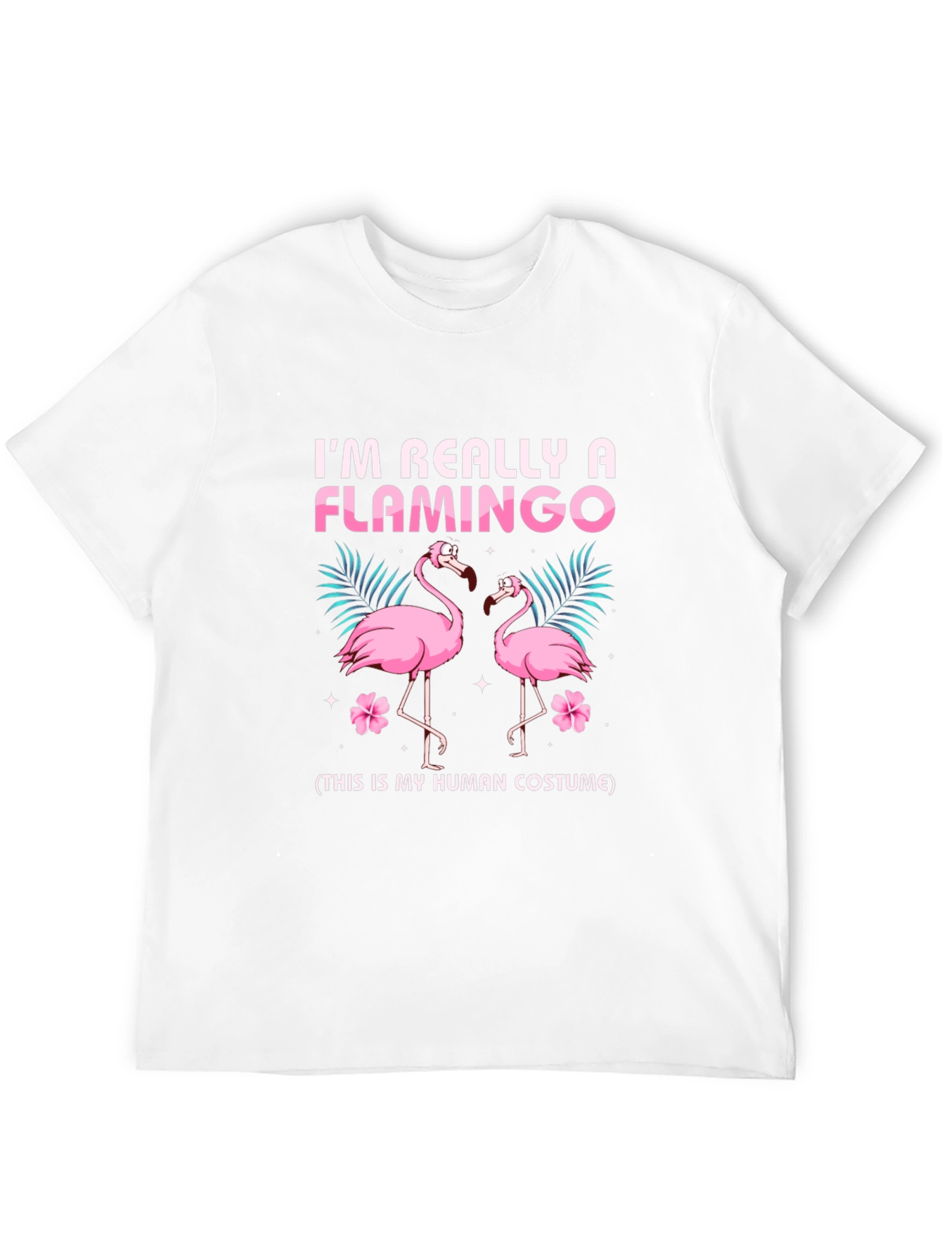 Black Funny Flamingo Human Costume Graphic T-Shirt view 12