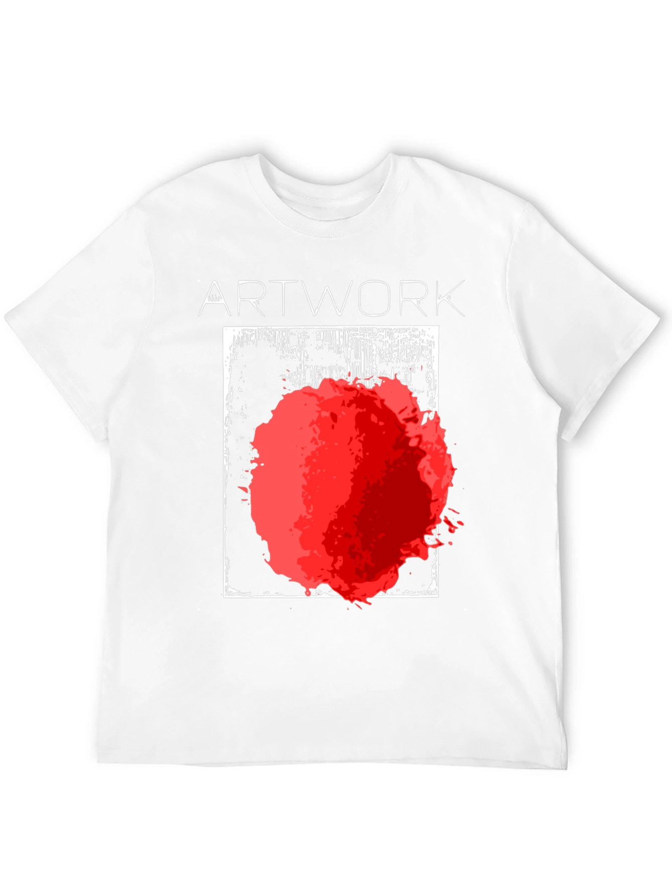 Black Abstract Art T-Shirt - Bold Red Graphic Tee view 12