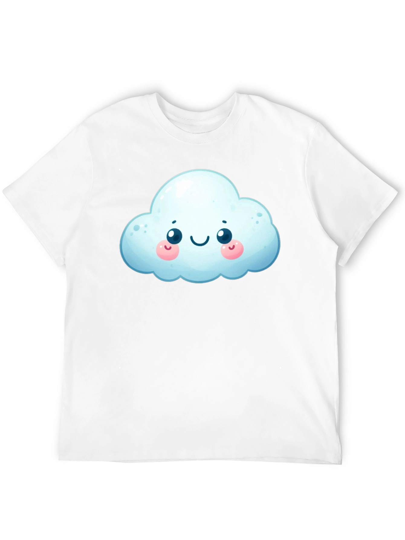 Black Cute Cloud Graphic T-Shirt - Black Cotton Tee view 12