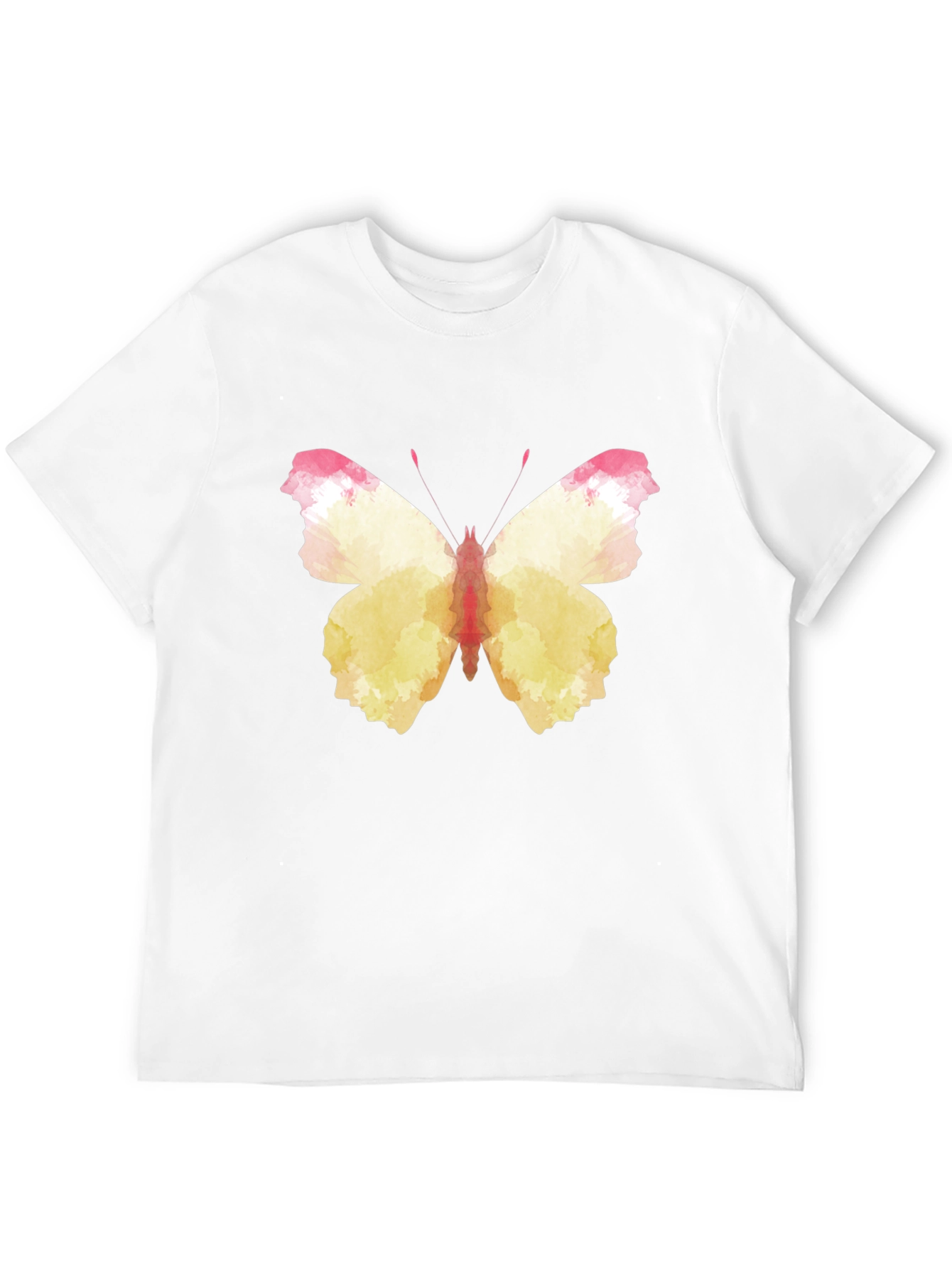 Black Butterfly Watercolor Graphic Tee - Black Cotton Casual Shirt view 12