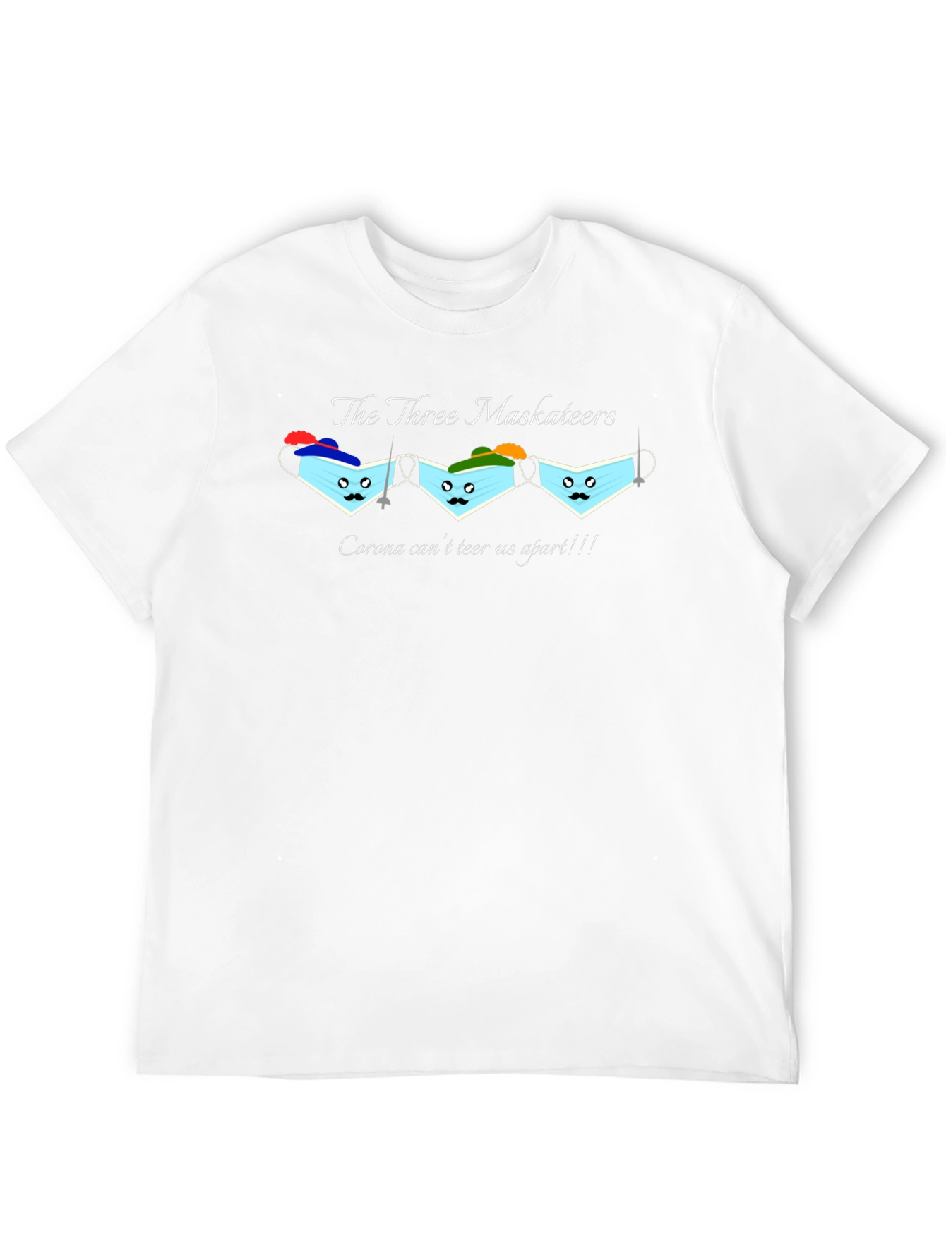 Black Three Masketeers T-Shirt - Corona Can't Tear Us Apart! view 12