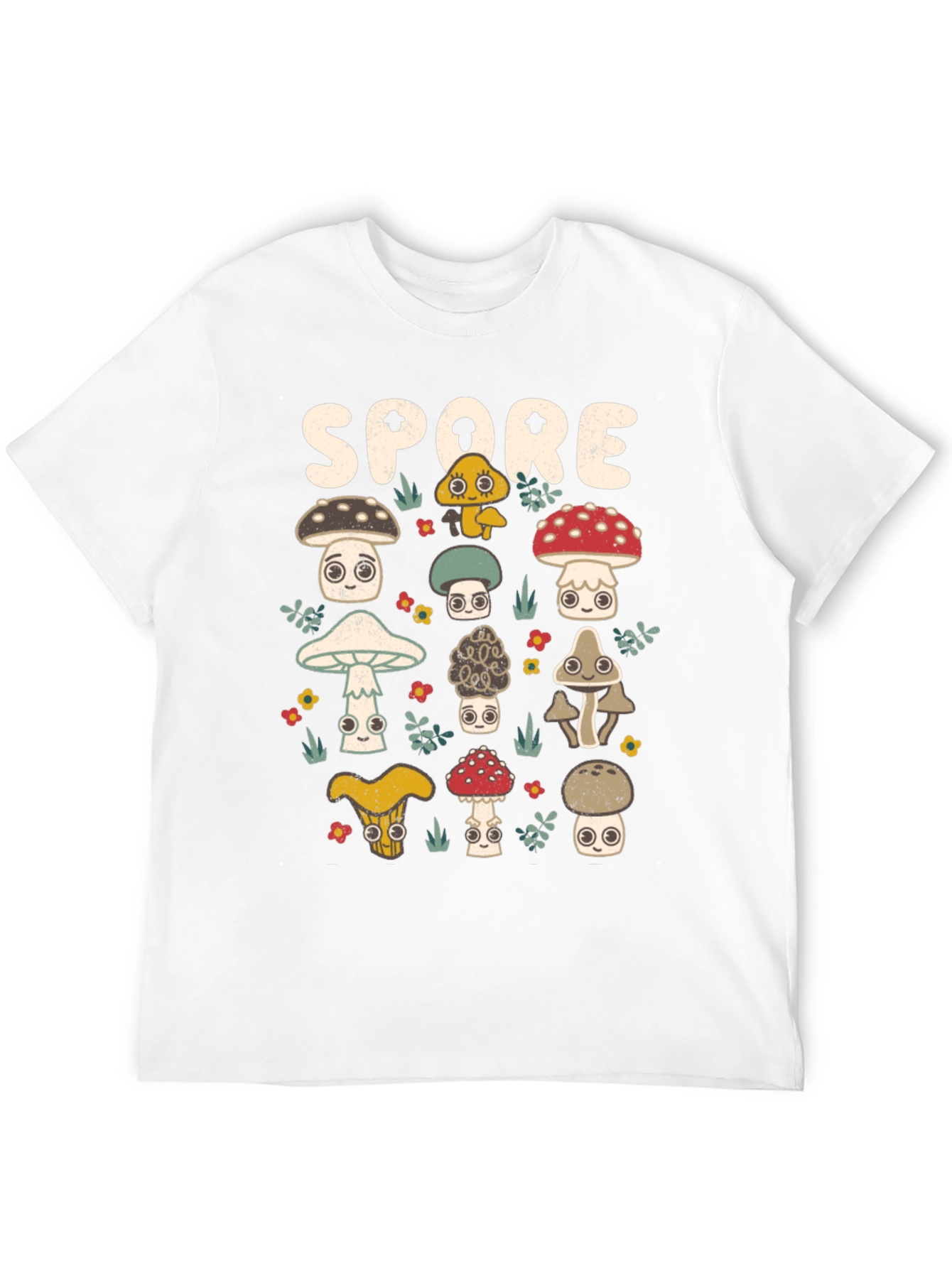 Black Mushroom Spore Graphic Print Black T-Shirt view 12