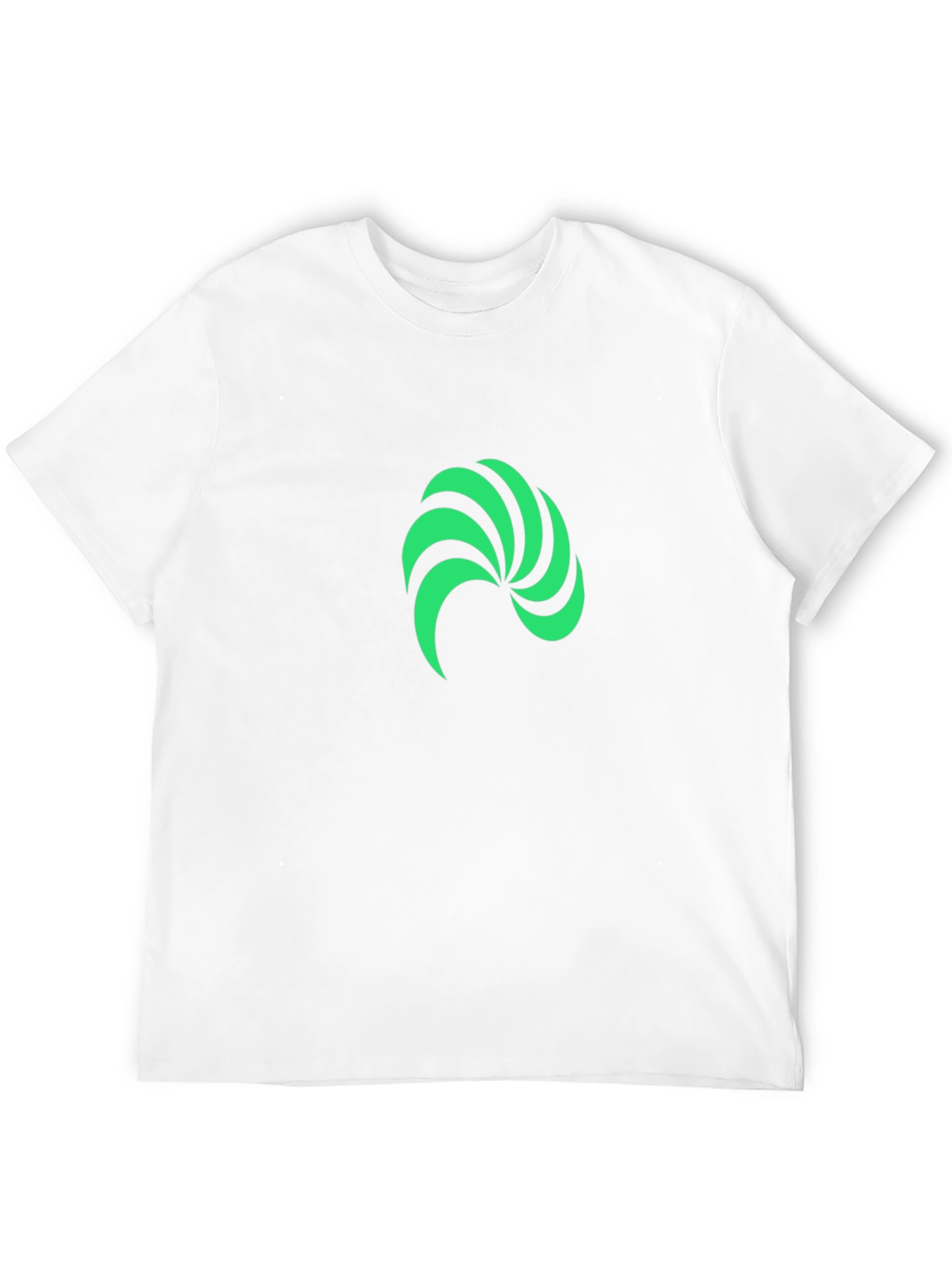 Black Modern Green Swirl Graphic Black T-Shirt view 12