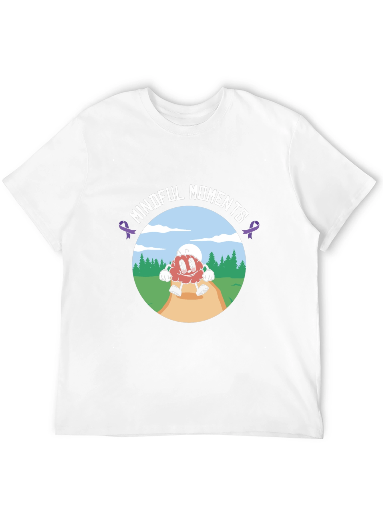 Mindful Moments Brain Cartoon Black T-Shirt - 12