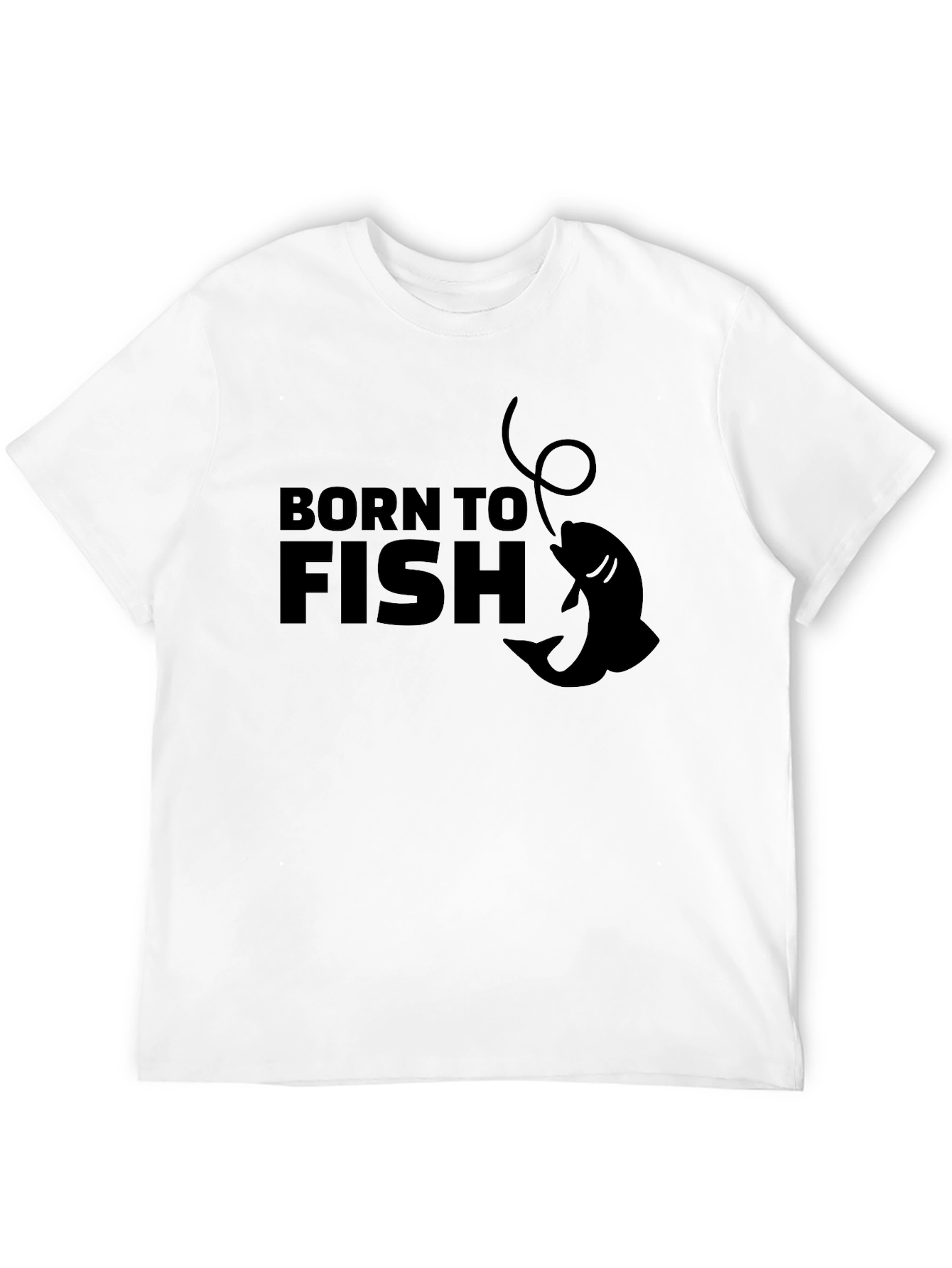 Black Born to Fish T-Shirt - Fishing Enthusiast Tee view 12