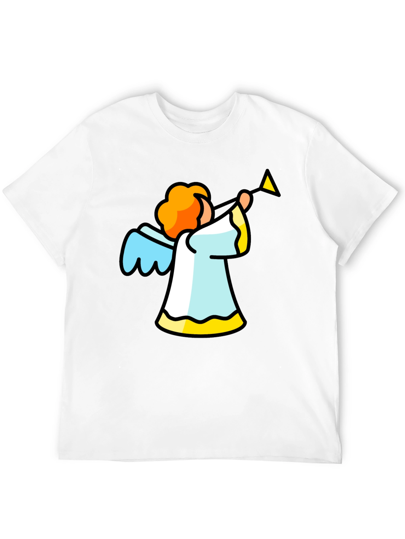 Black Angel Trumpet Graphic Tee - Black Cotton T-Shirt view 12