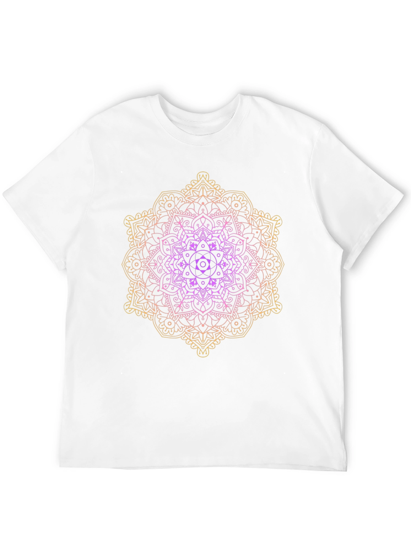 Black Gradient Mandala Graphic Tee - Black Cotton Casual Shirt view 12