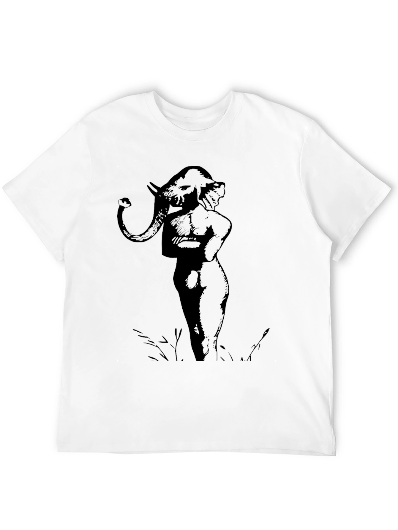 Black Unique Elephant Man Graphic Tee - Black Cotton Blend view 12