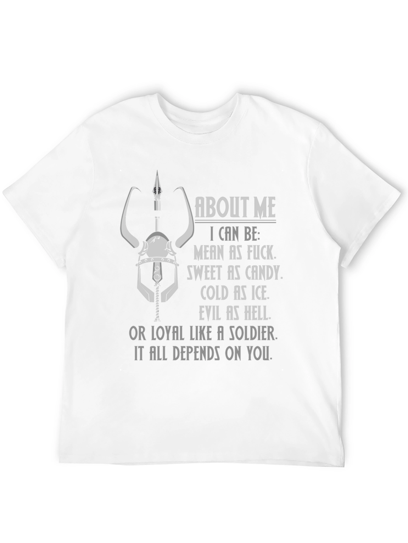 Black Viking Warrior Attitude Graphic T-Shirt view 12