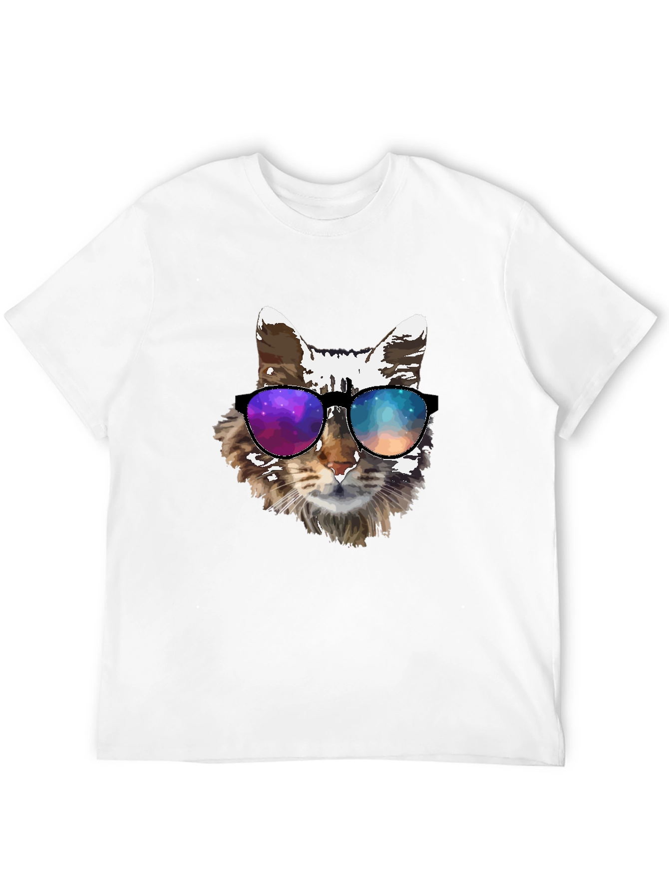 Black Cool Cat Tee - Galaxy Shades Graphic T-Shirt view 12
