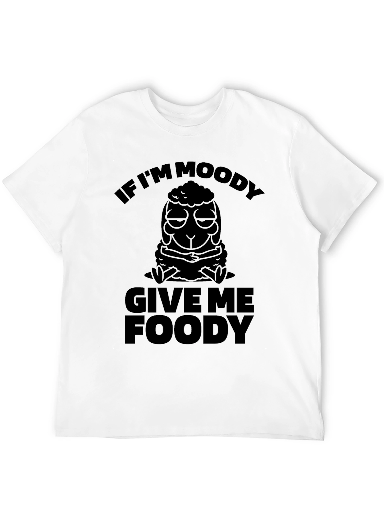 Black Moody Sheep Foody T-Shirt - Funny Unisex Tee view 12